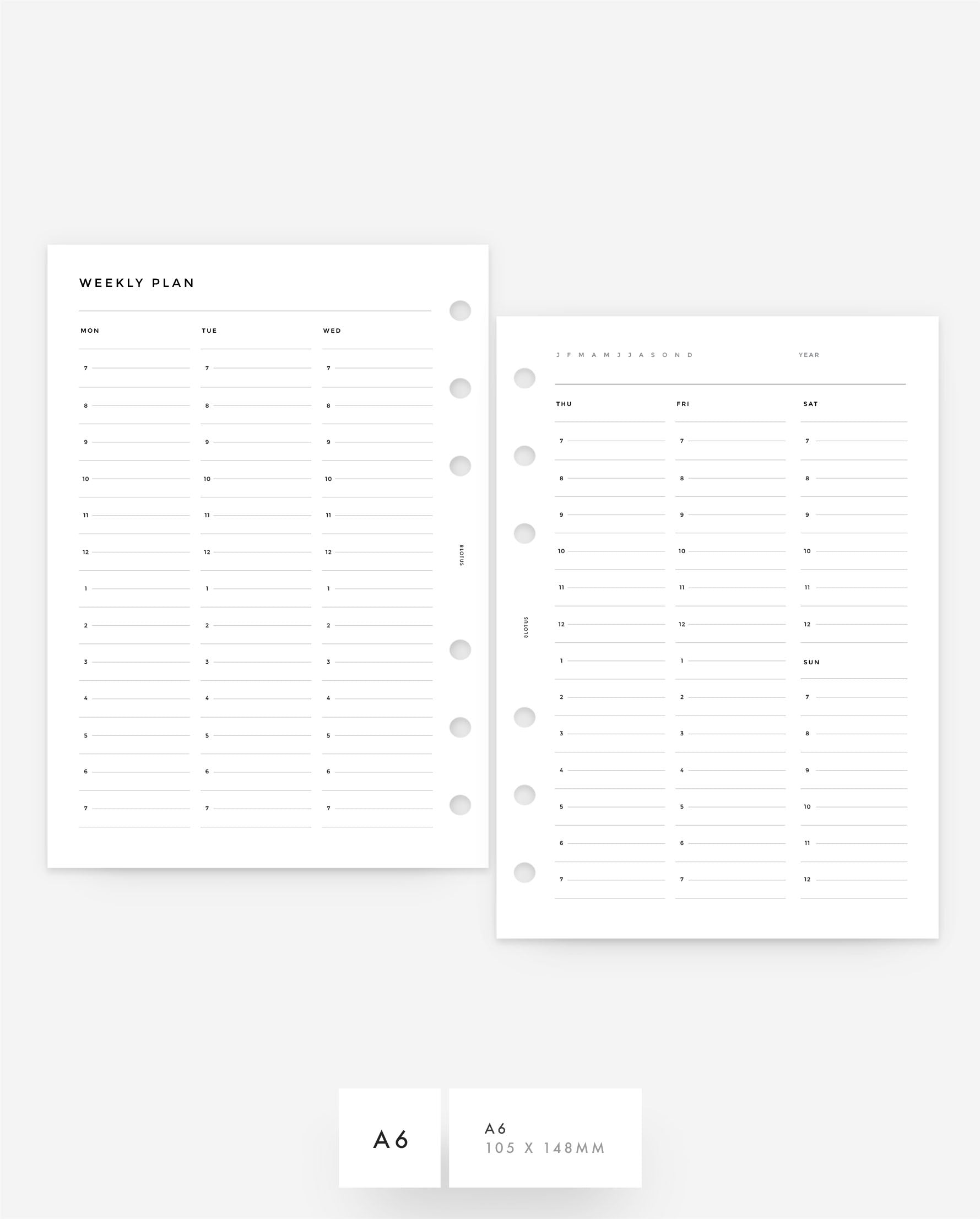 MN236 - Dual Weekly Planner Inserts (Special Order)