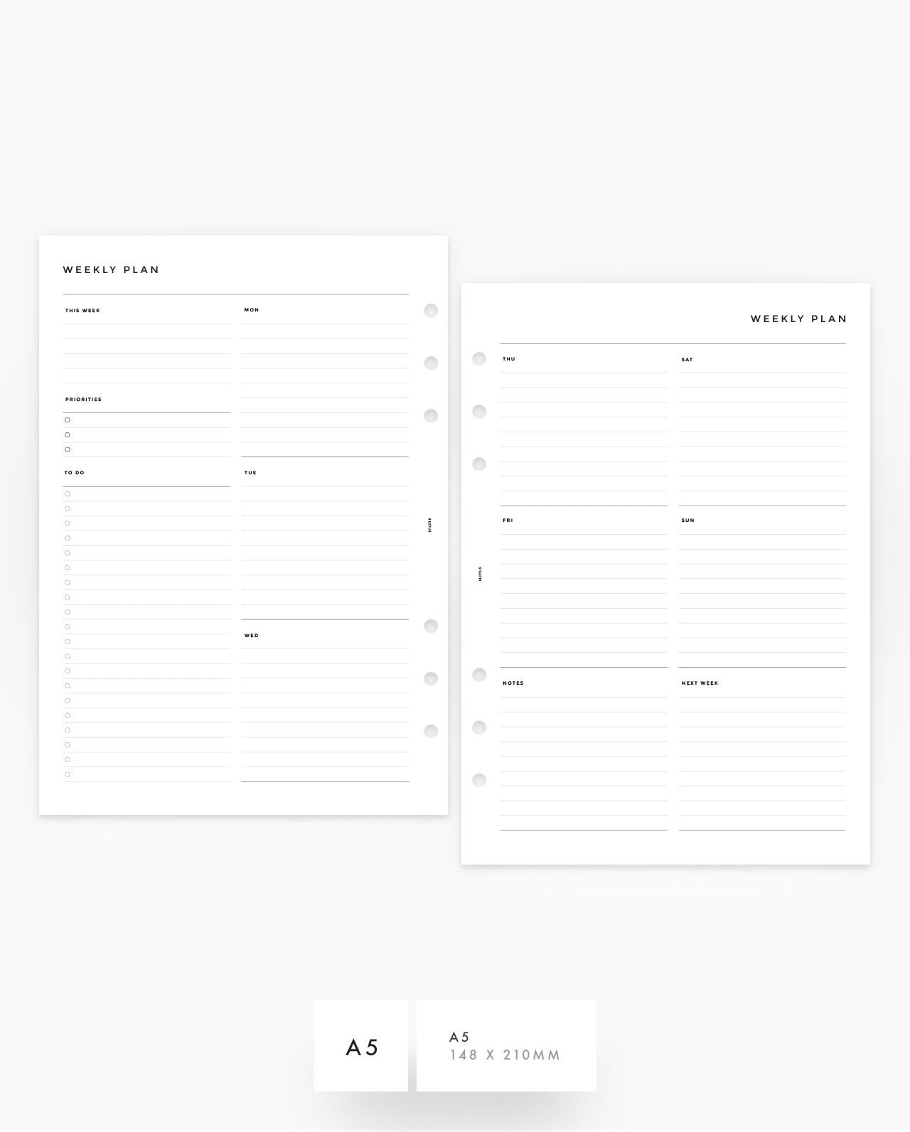 MN166 - WEEKLY VERTICAL BOX - Lined (Special Order)
