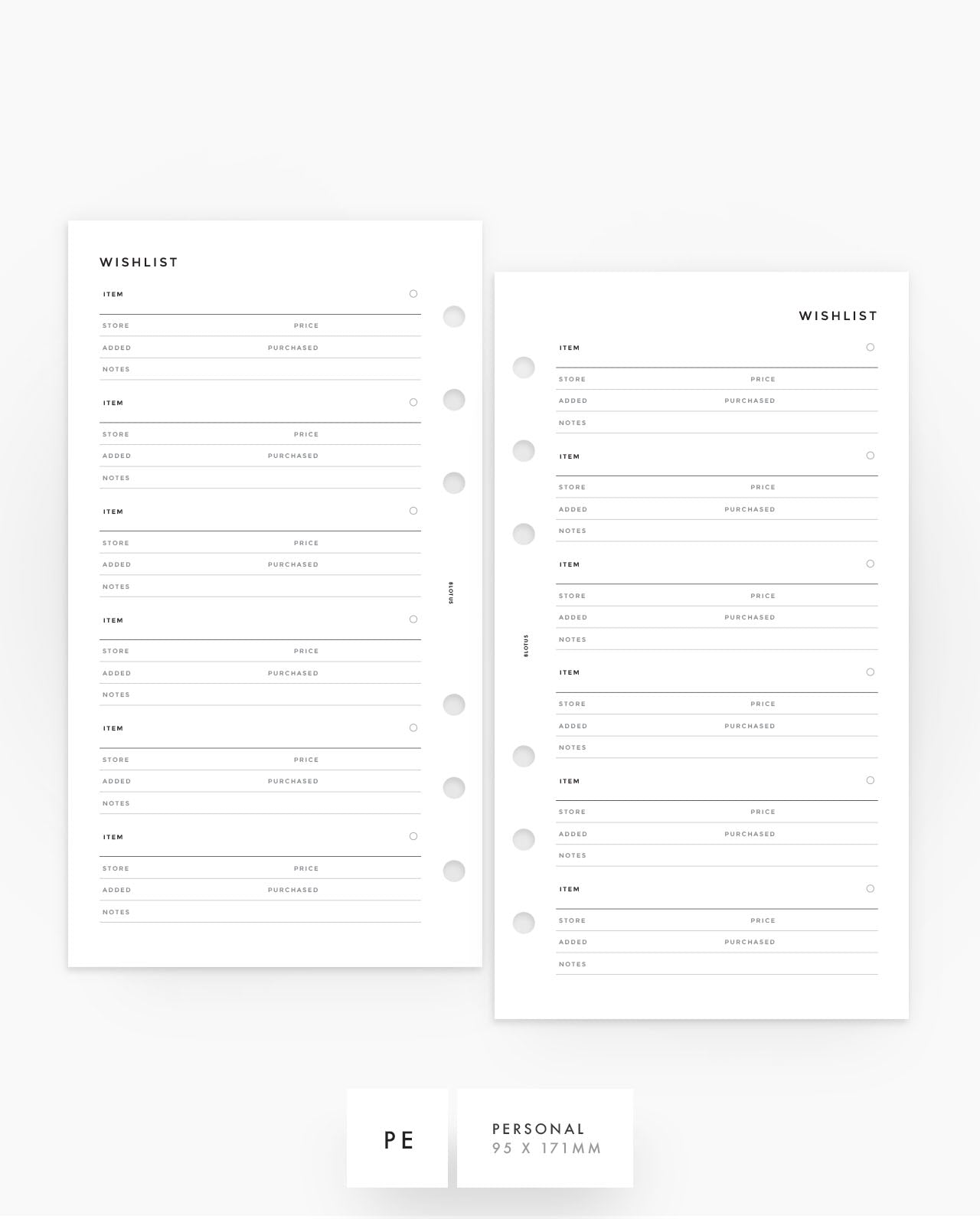 MN225 - Wishlist Planner Inserts