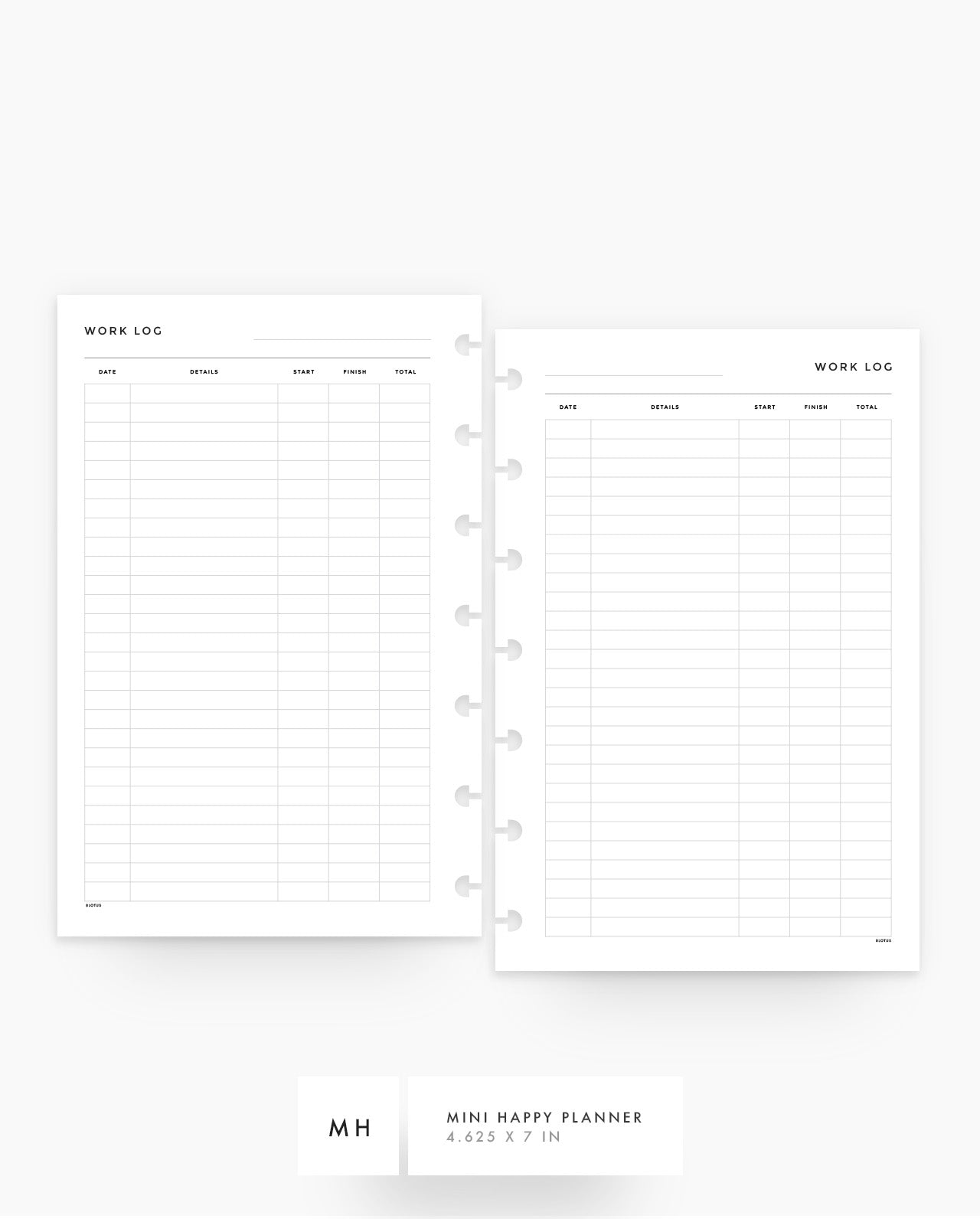 MN255 - Work Log Planner Inserts - SPECIAL ORDER