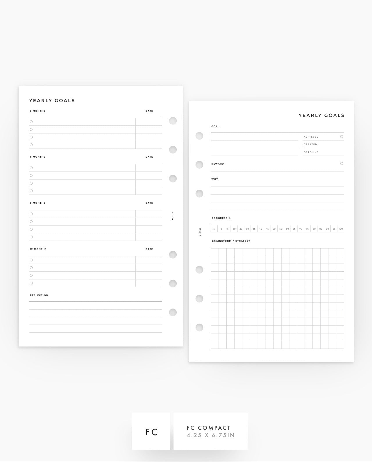 MN193 - Yearly Goals Planner Inserts - SPECIAL ORDER