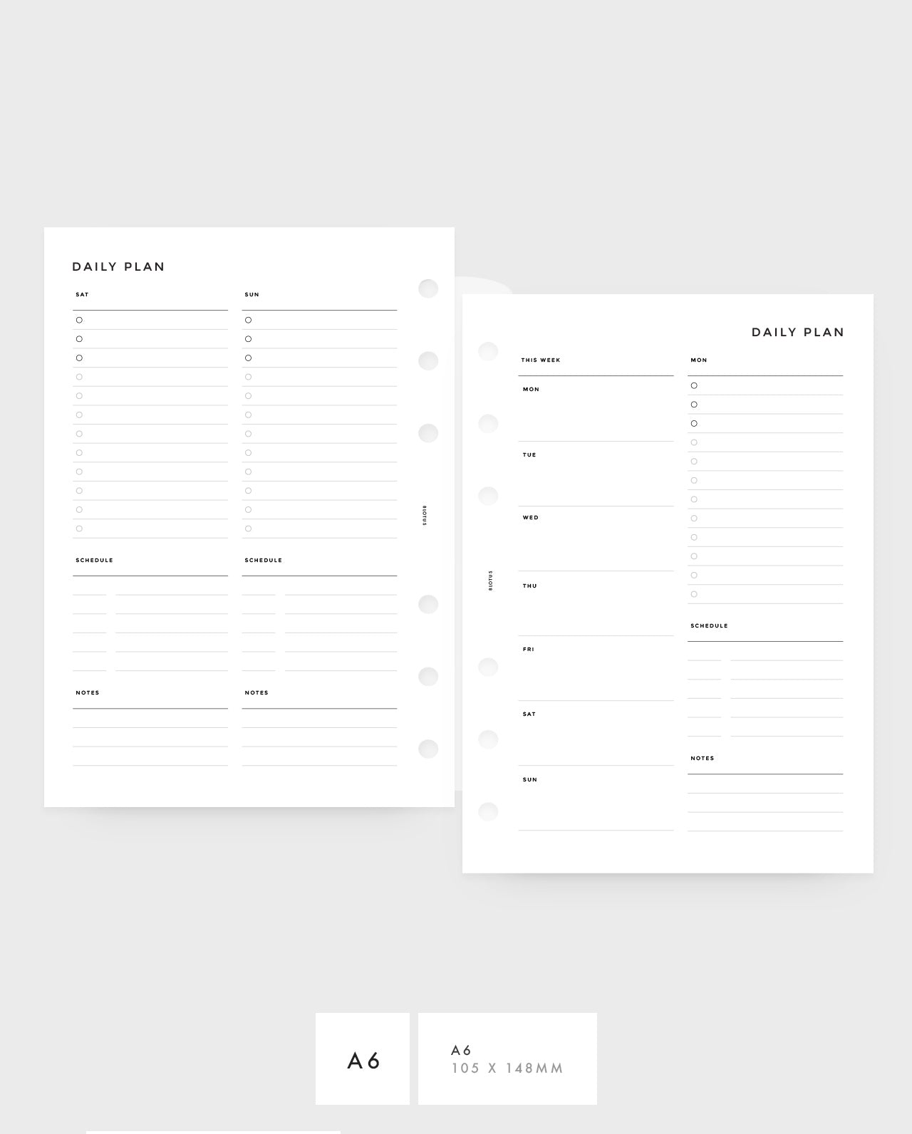 MN080 - Daily Planner - To Do, Schedule, Notes - 2D01P / WO4P (Special Order)