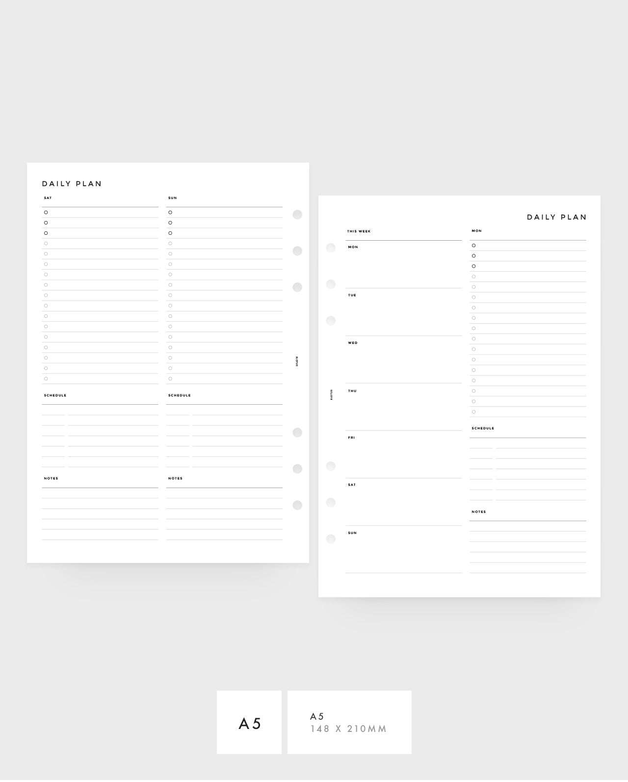 MN080 - Daily Planner - To Do, Schedule, Notes - 2D01P / WO4P (Special Order)