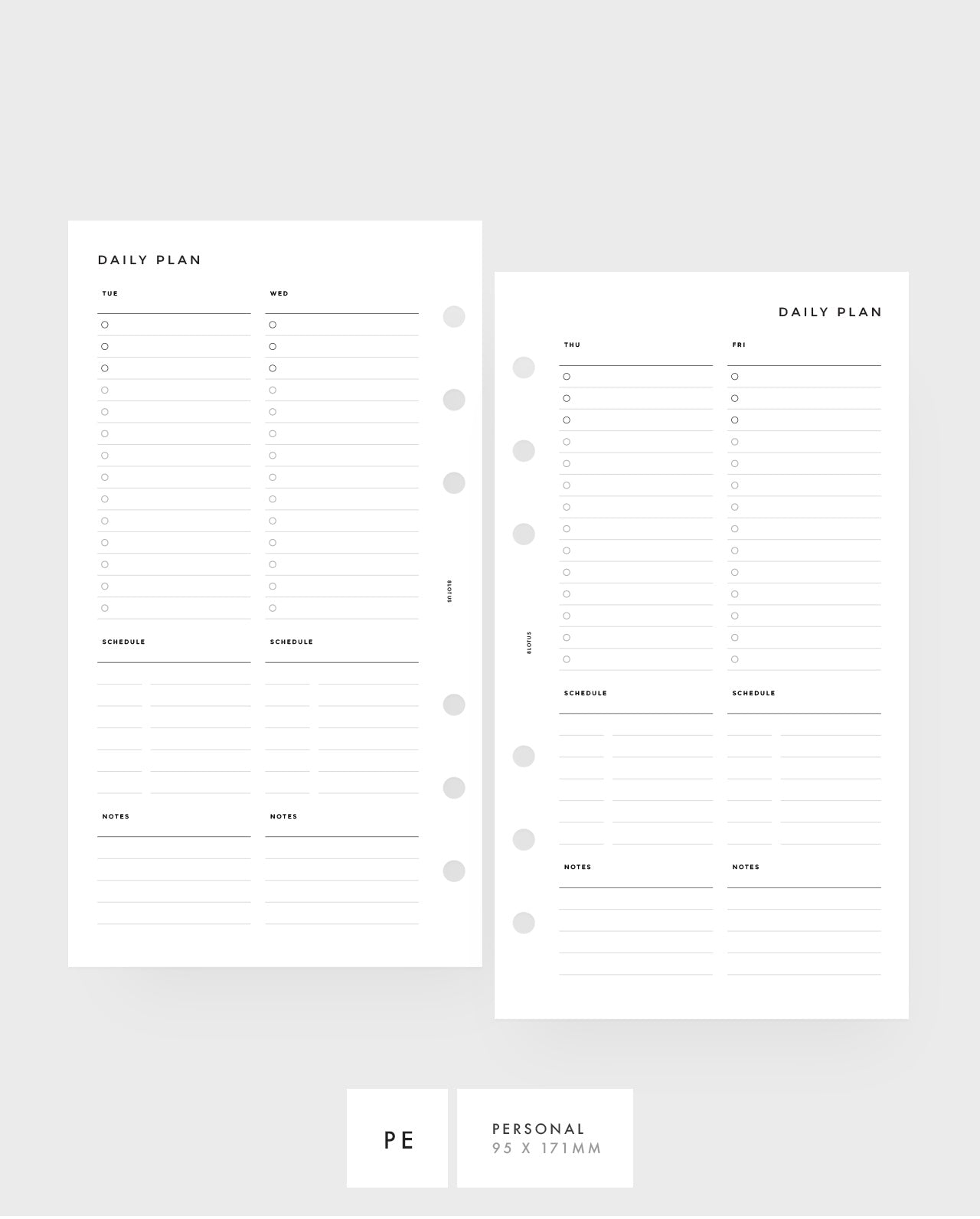 MN080 - Daily Planner - To Do, Schedule, Notes - 2D01P / WO4P (Special Order)