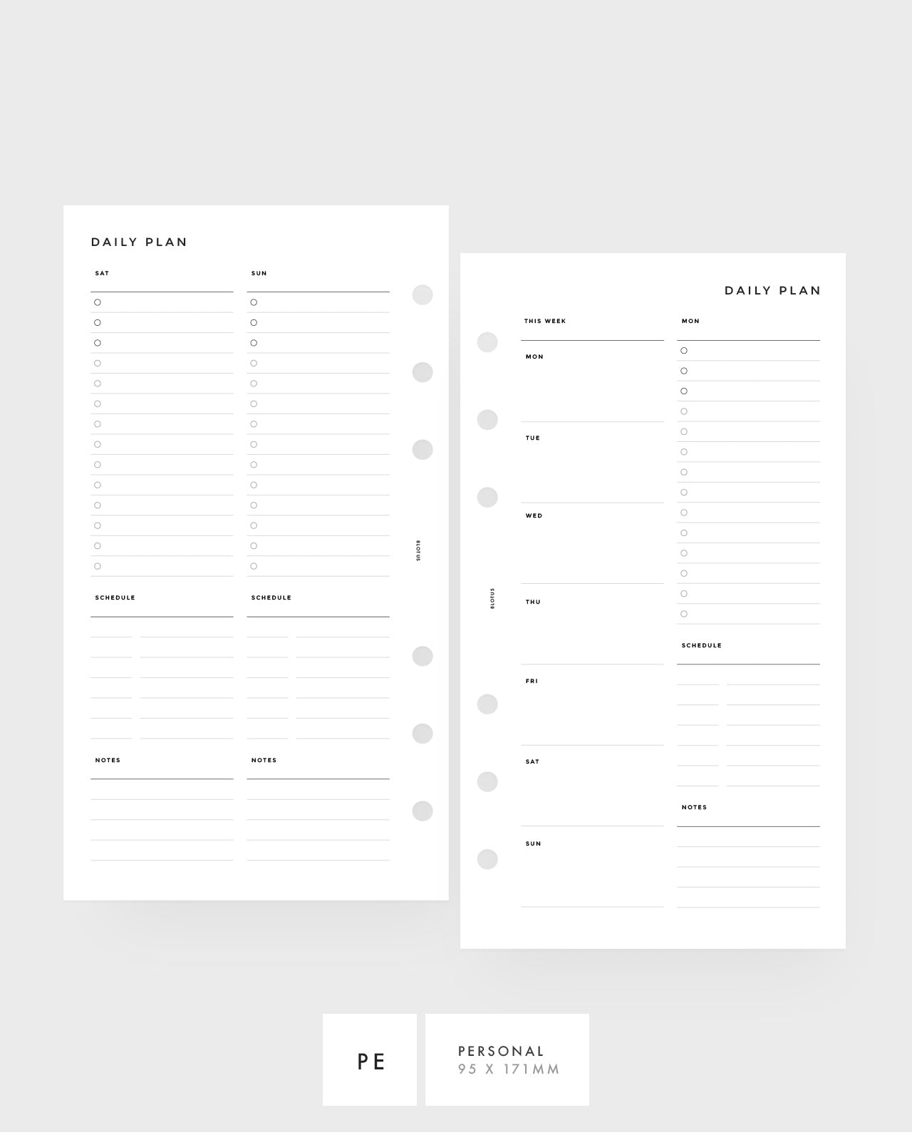 MN080 - Daily Planner - To Do, Schedule, Notes - 2D01P / WO4P (Special Order)