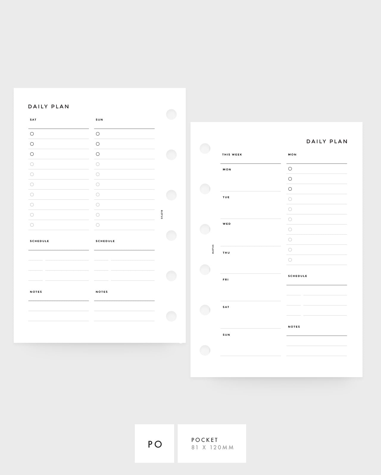 MN080 - Daily Planner - To Do, Schedule, Notes - 2D01P / WO4P (Special Order)