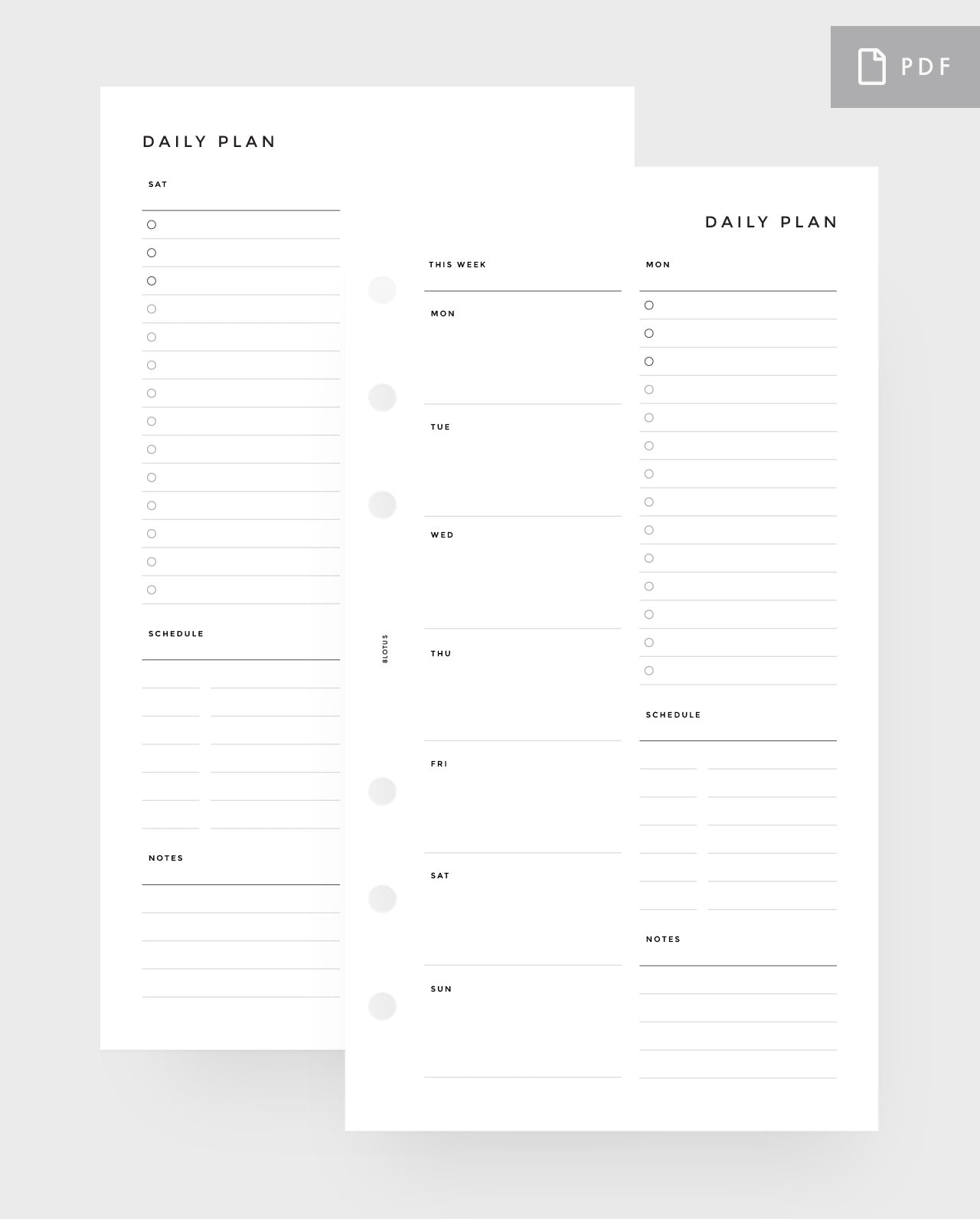 MN080A - COMPACT DAILY PLANNER - TO DO, SCHEDULE, NOTES - 2D01P / WO4P - PDF