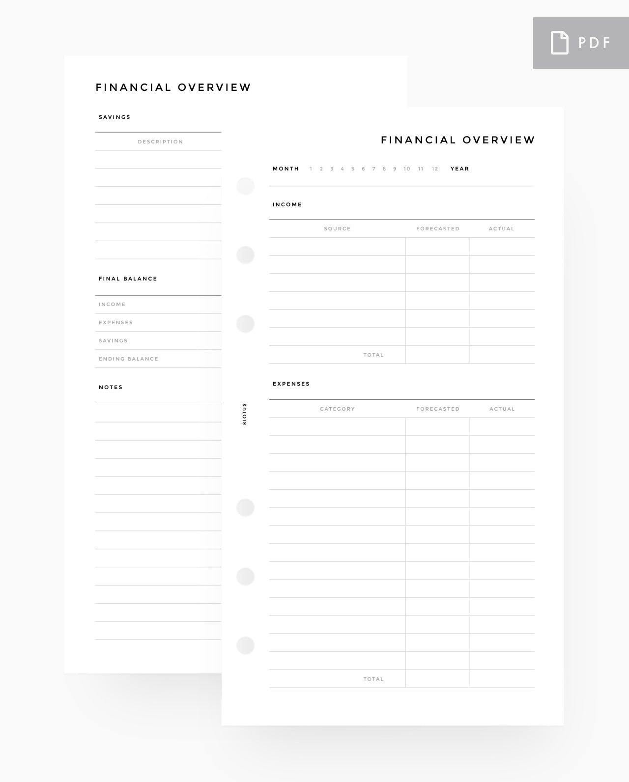 MN038 - Financial Overview PRINTABLE Inserts