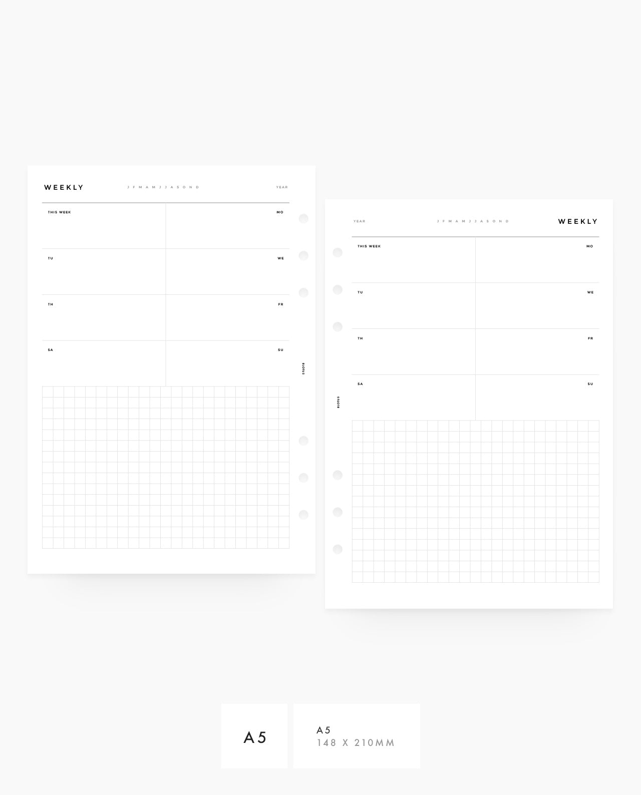 MN128 - WEEKLY OVERVIEW W/ GRIDS (Special Order)