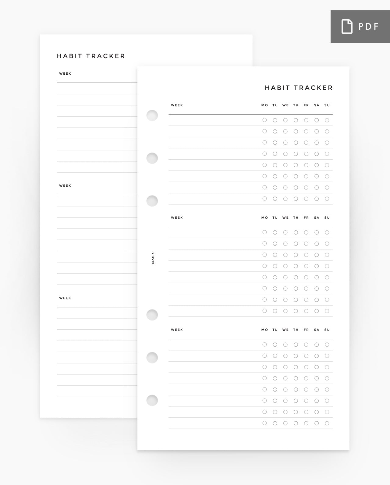 MN001 - Weekly Habit Tracker - PDF