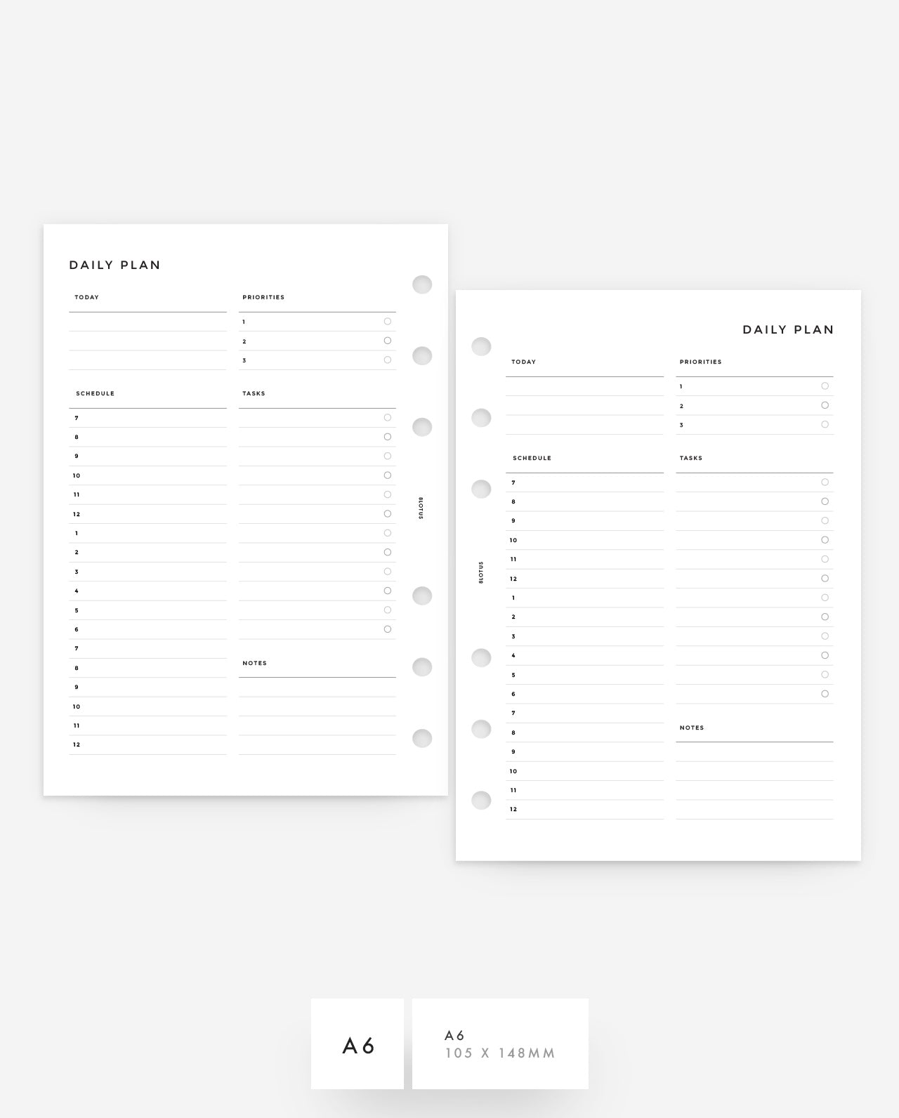 MN004 - Daily Hourly Schedule Planner Inserts