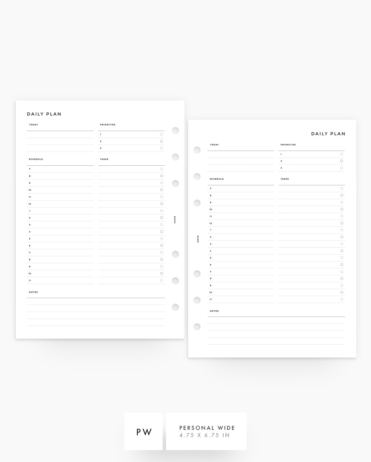 MN004 - Daily Hourly Schedule Planner Inserts