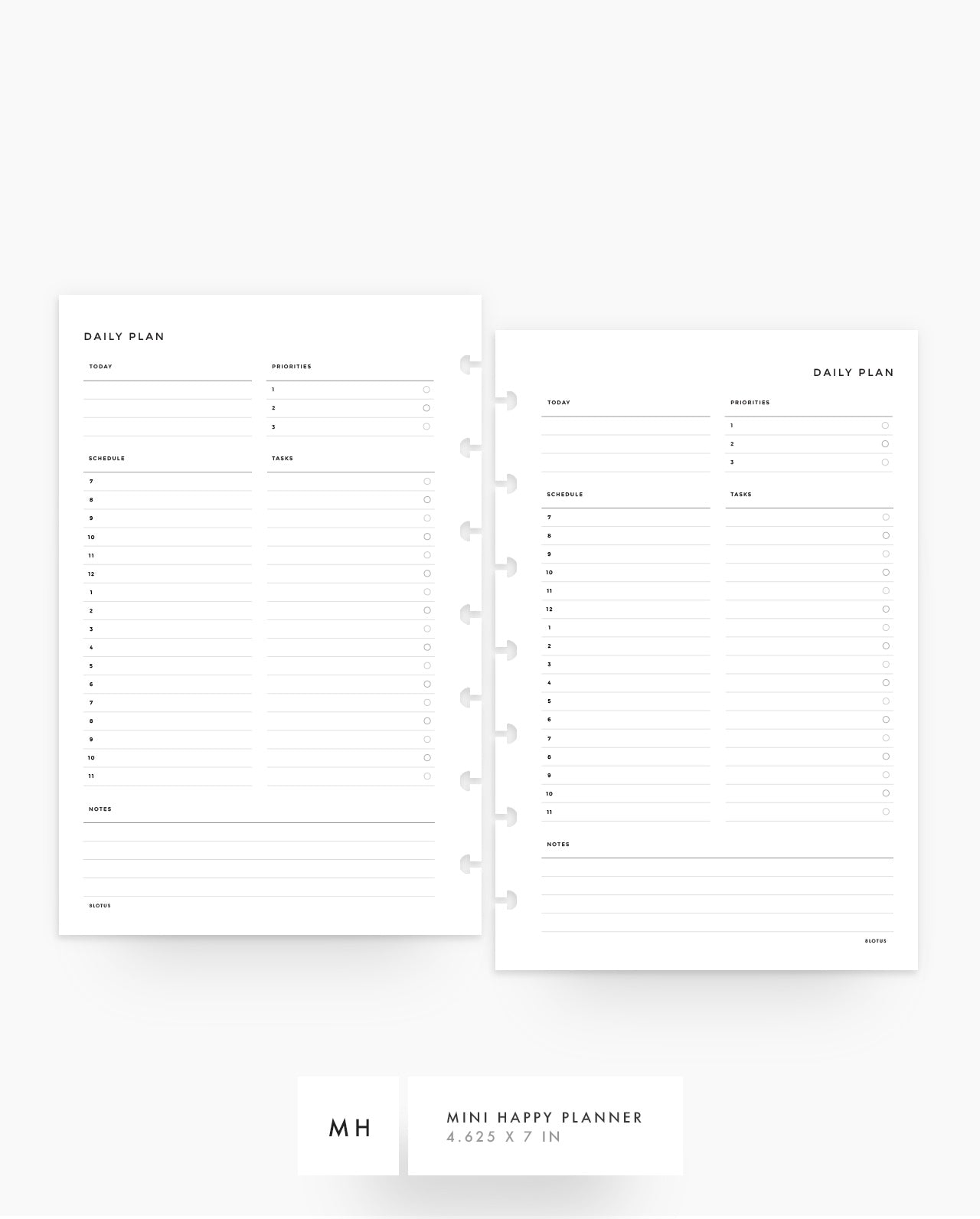 MN004 - Daily Hourly Schedule Planner Inserts