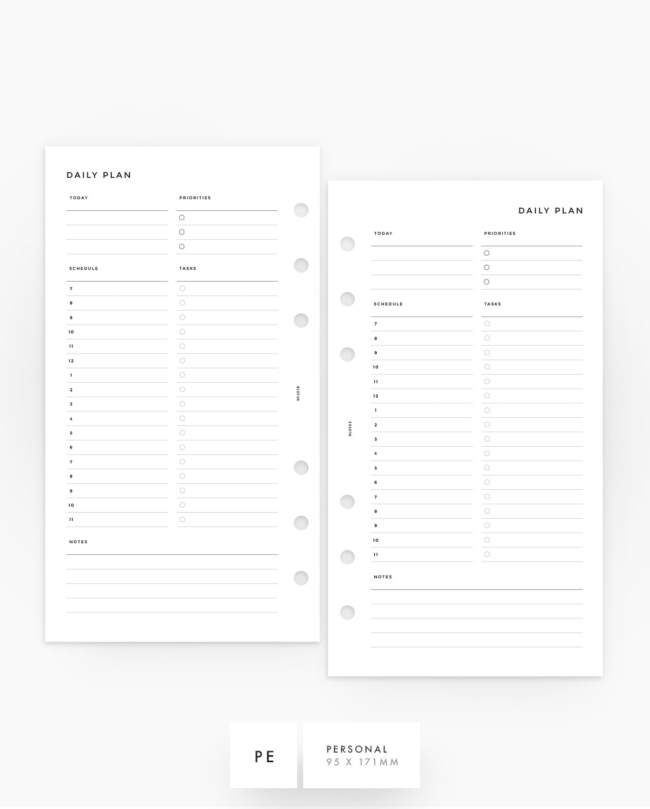 MN004 - Daily Hourly Schedule Planner Inserts