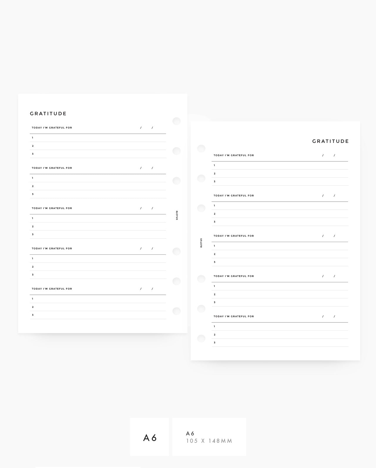 MN006 - Gratitude Journal Planner Inserts