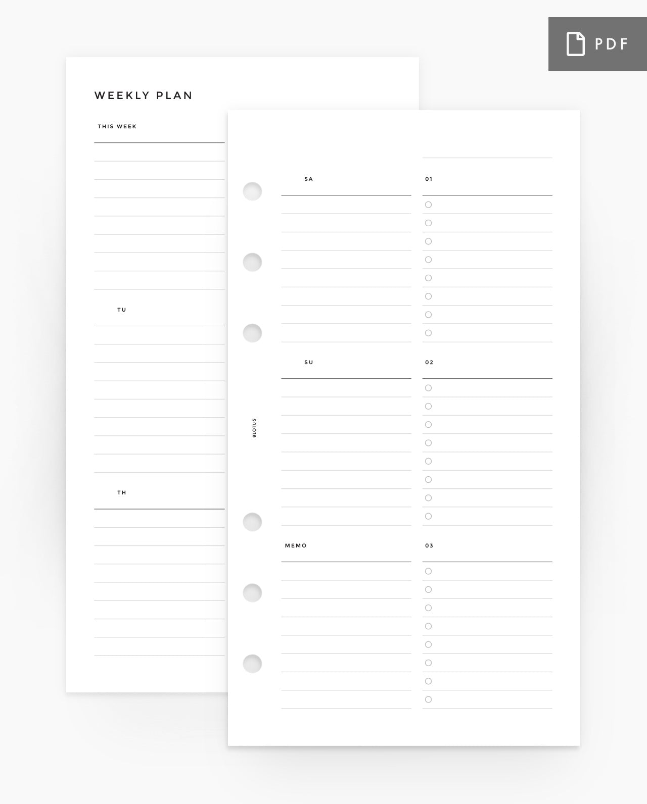 MN135 - Weekly Planner - Lined - PDF