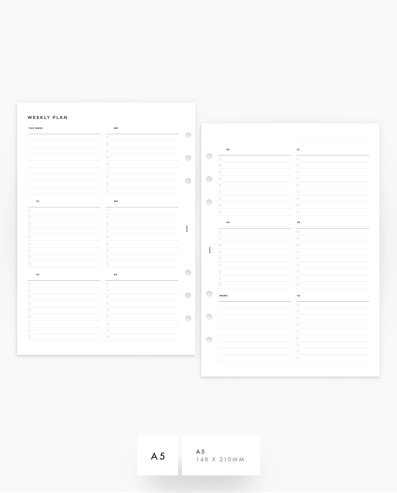 MN141 - WEEKLY CHECKLIST Planner Inserts (Special Order)