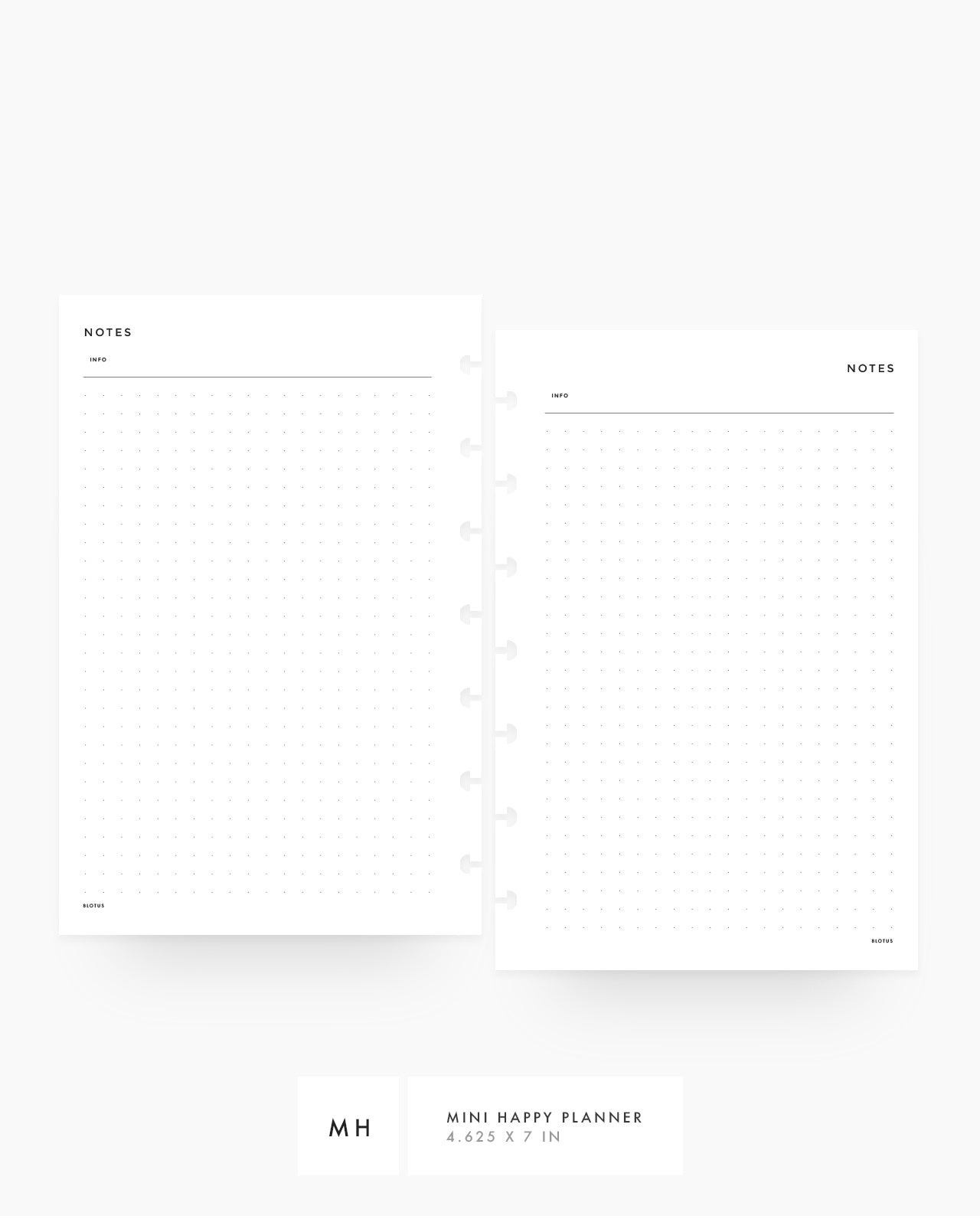 MN013 - Dot Grid PRINTABLE Inserts