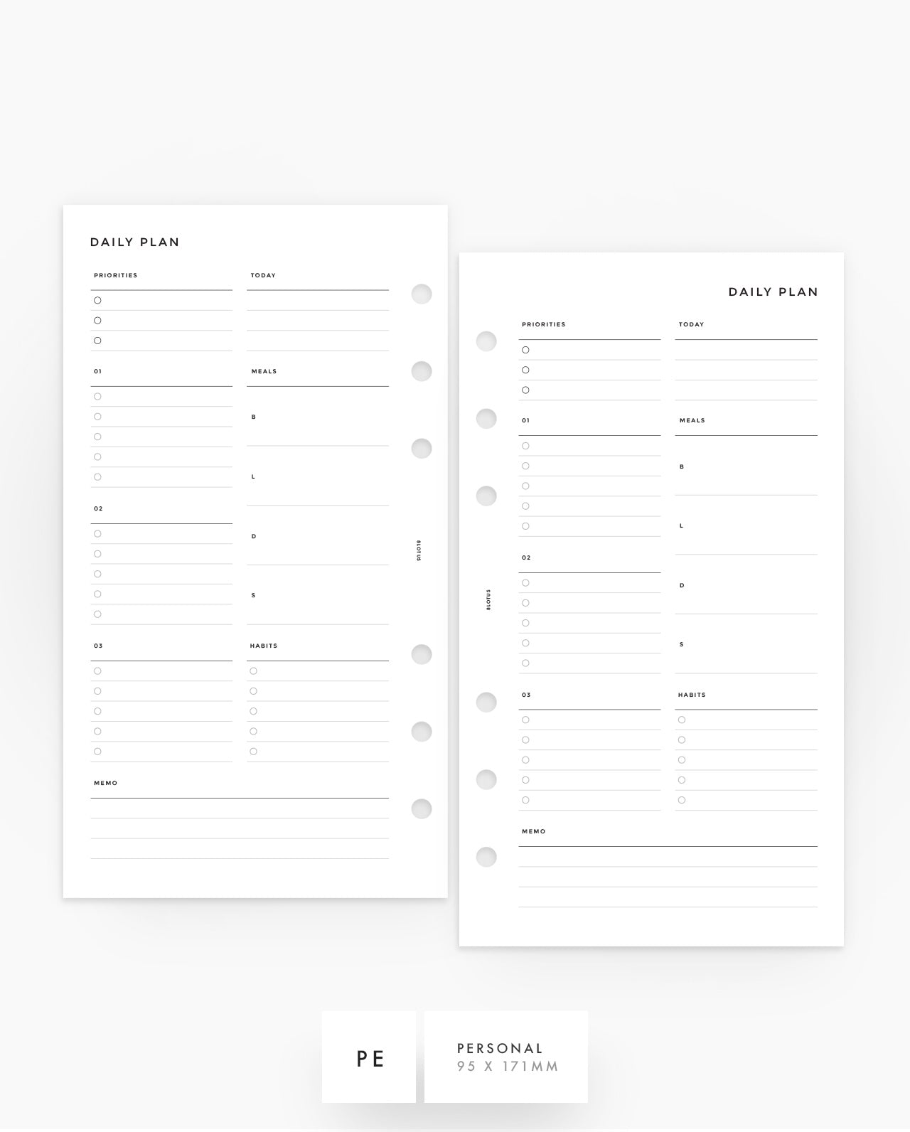 MN017 - Daily Planner - Lists, Menu, Habits - PDF