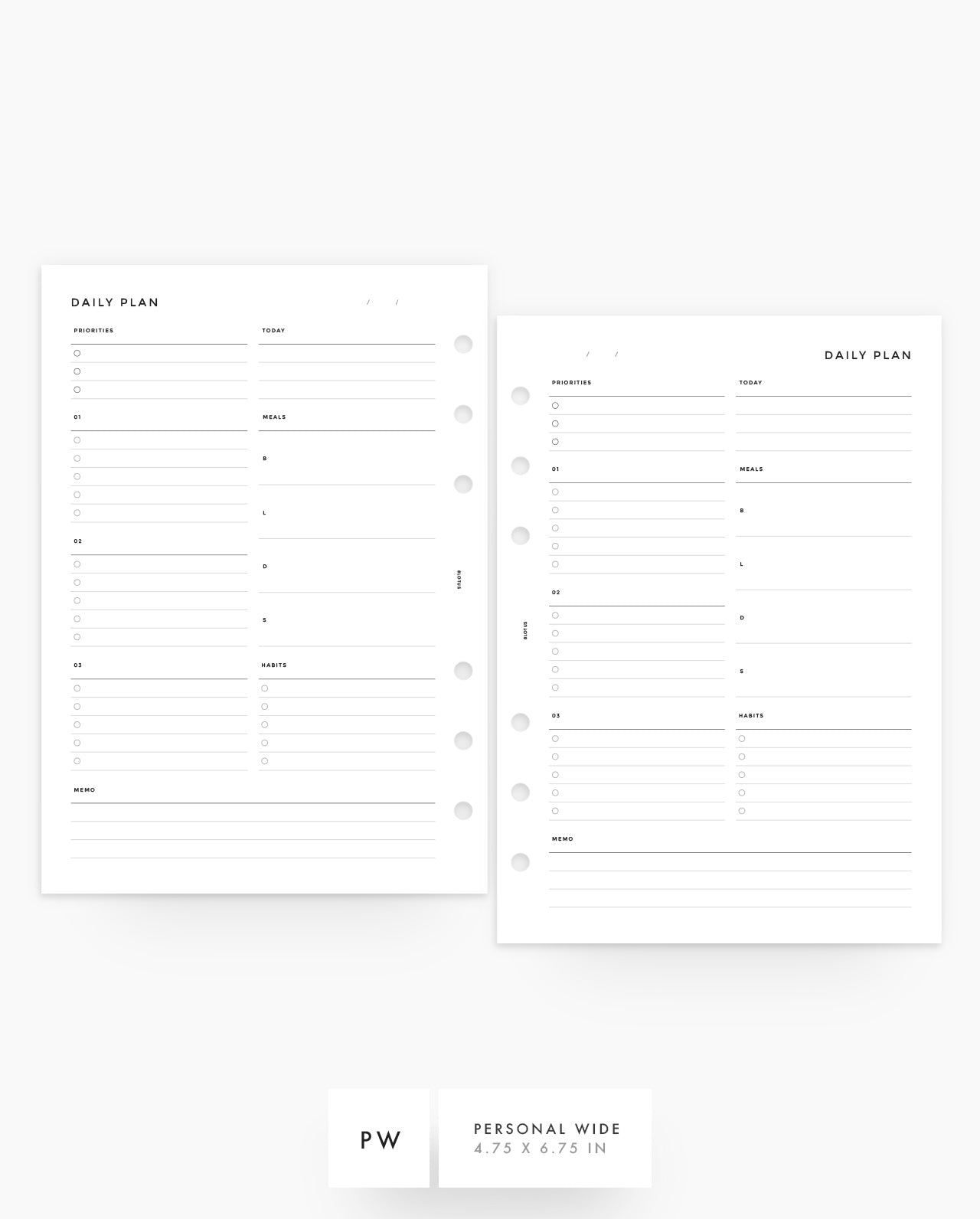 MN017 - Daily Planner - Lists, Menu, Habits - PDF