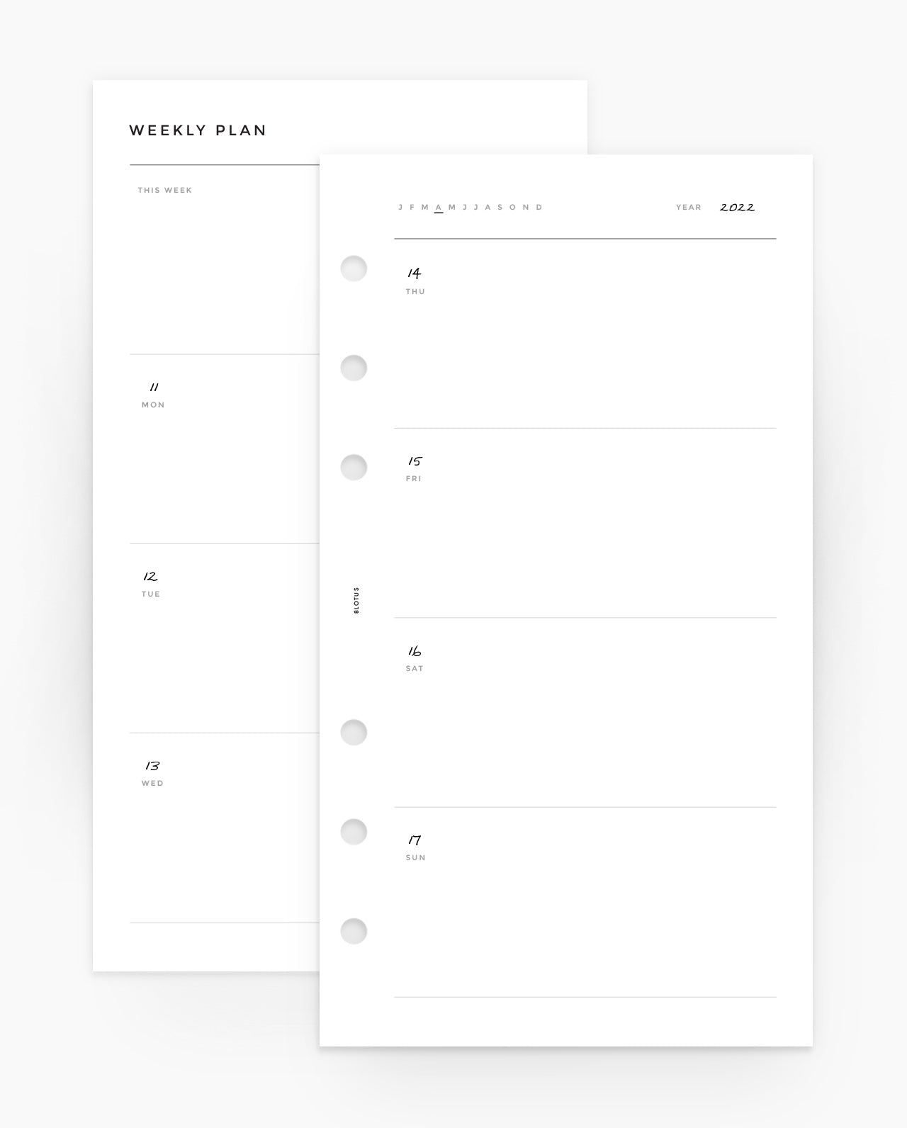 MN019B - Weekly Horizontal Planner - WO2P - PDF
