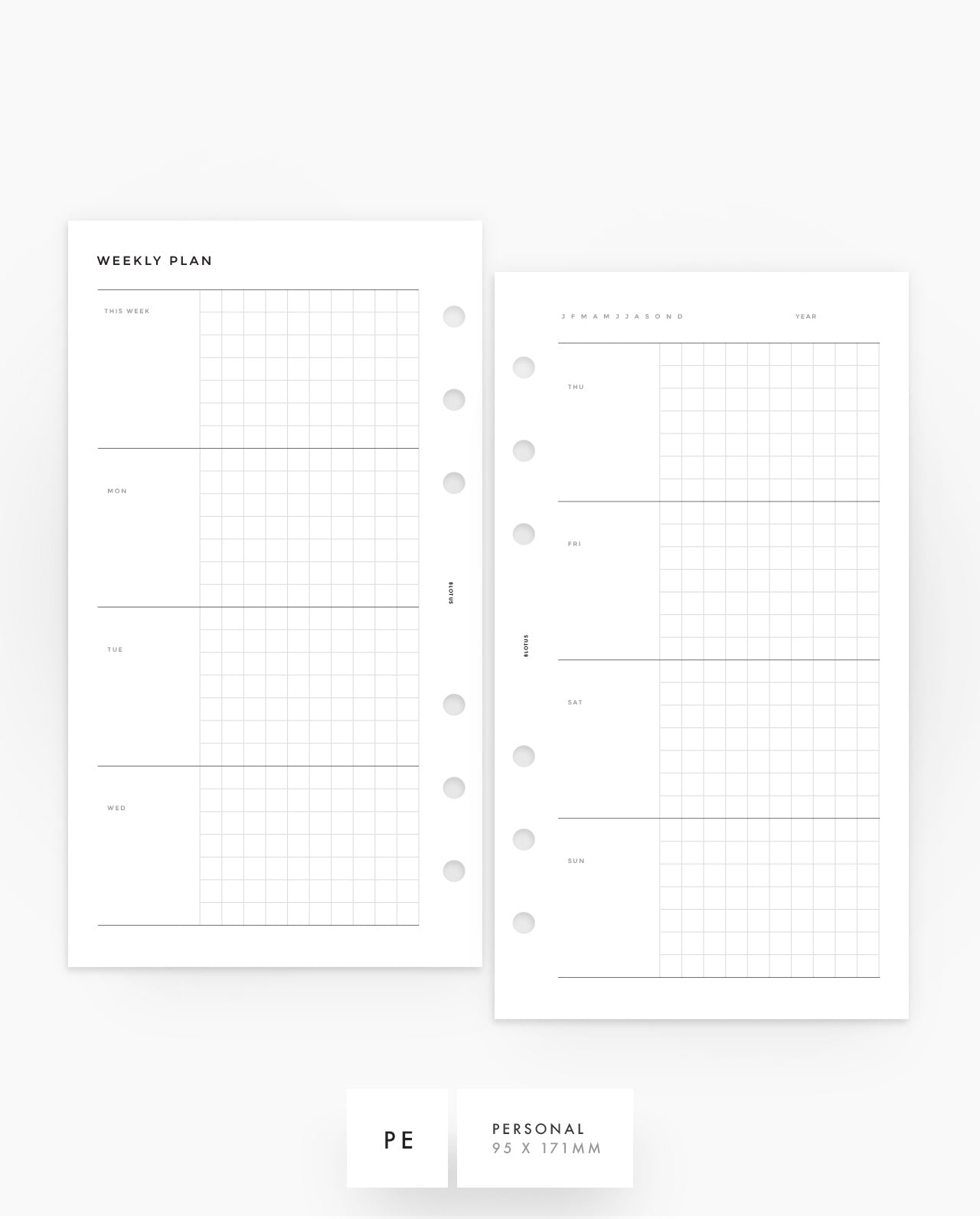 MN137 - Weekly Horizontal Planner - GRID - PDF