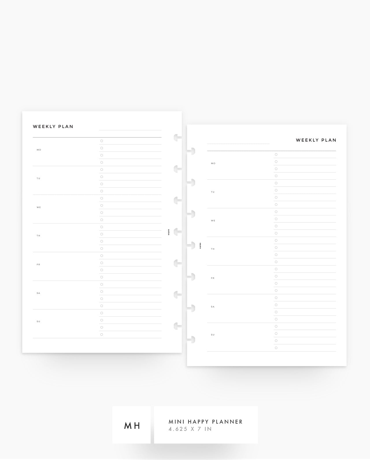 MN132 - Weekly Overview Horizontal - Checklist - PDF