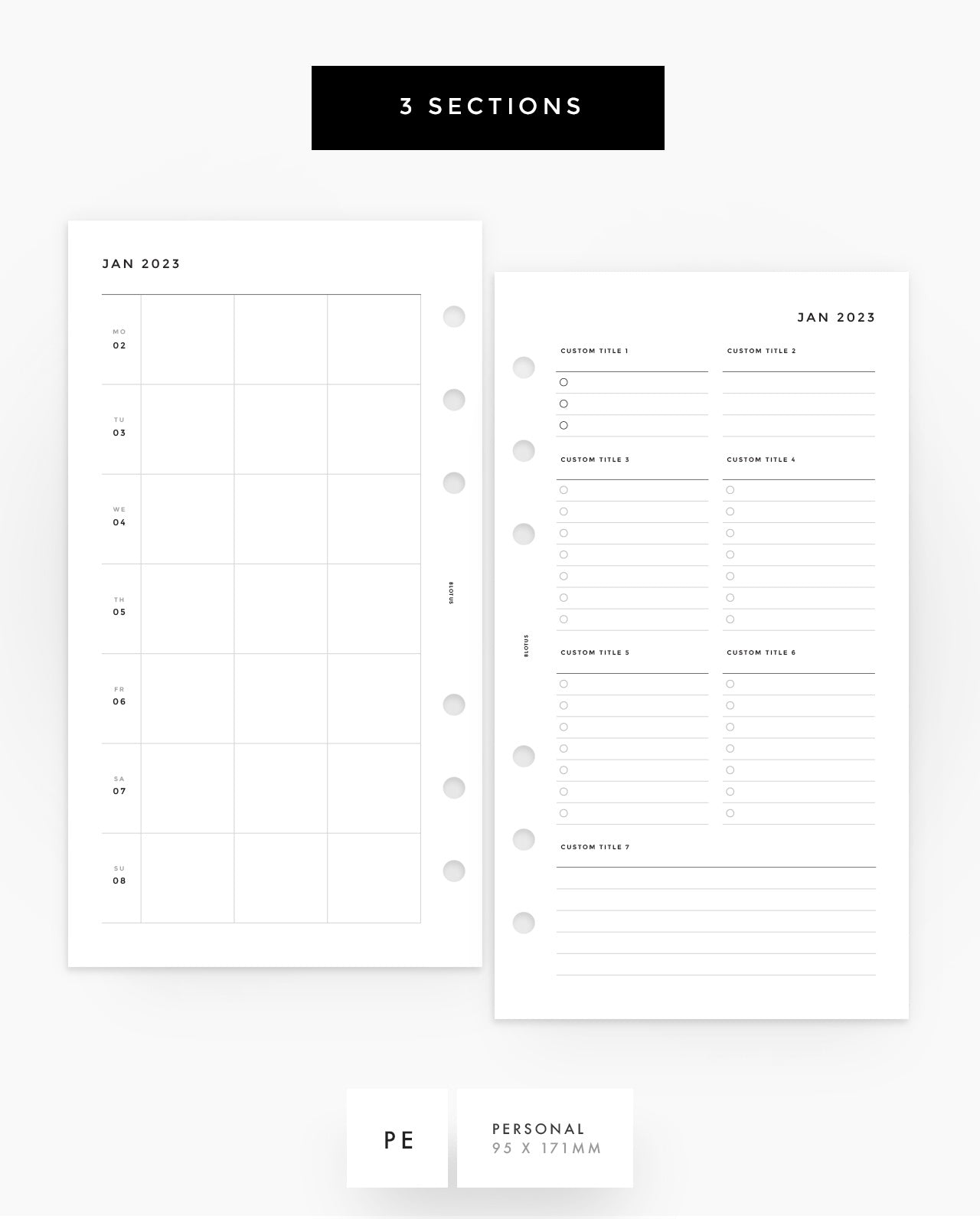 Weekly Horizontal Custom Lists - Special Order