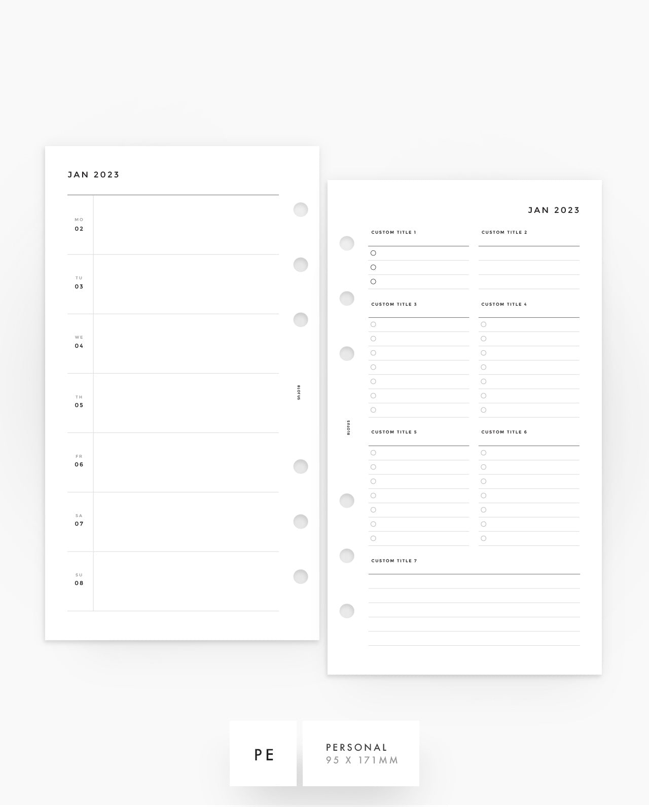 Weekly Horizontal Custom Lists - Special Order