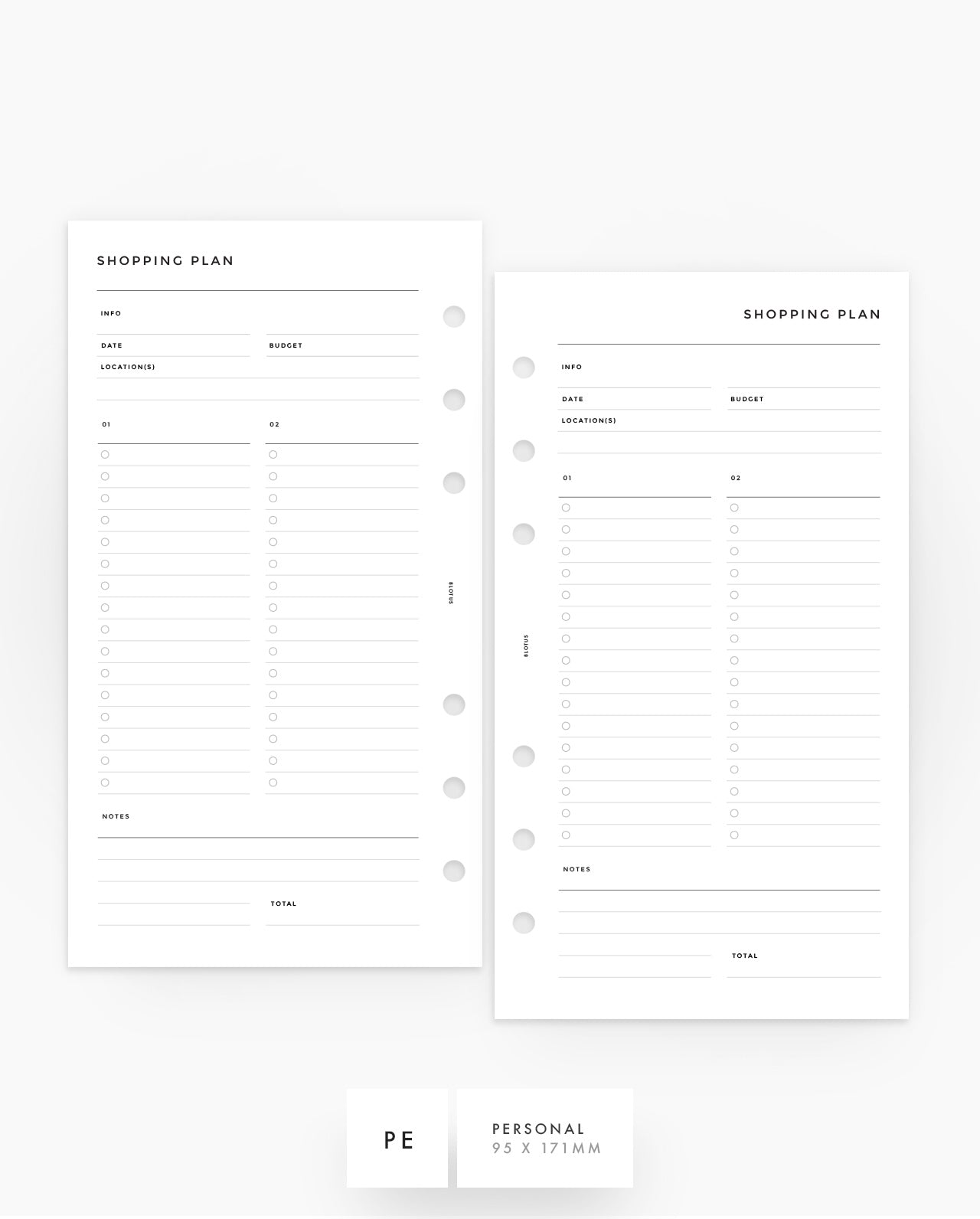 MN133 - SHOPPING PLANNER - 2 COLUMNS