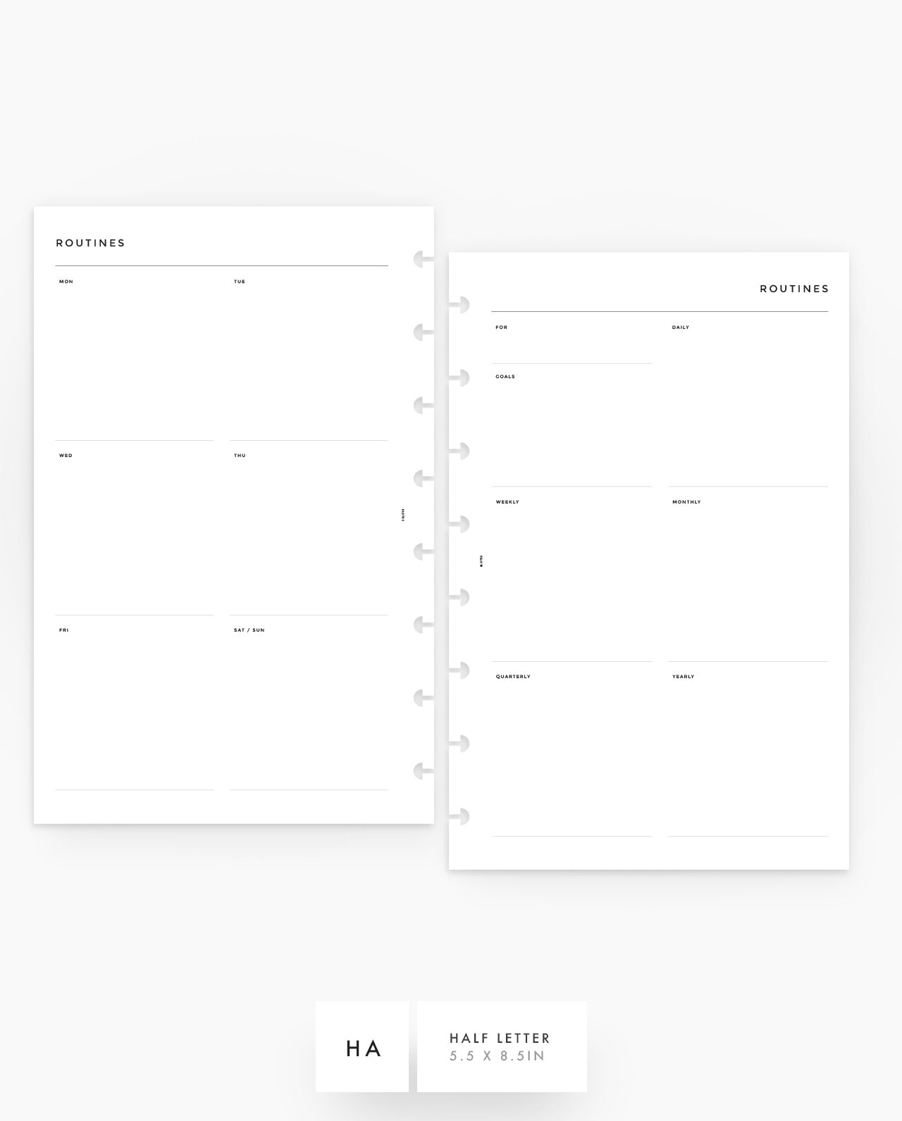 MN032 - ROUTINE OVERVIEW Planner Inserts (Special Order)