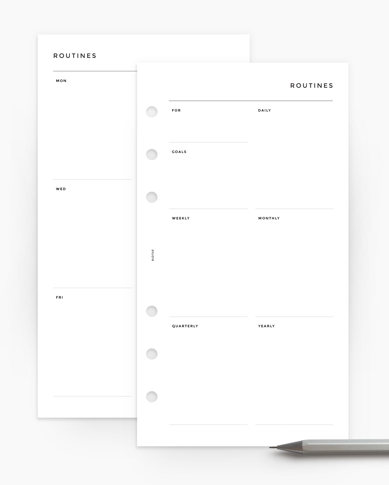 MN032 - ROUTINE OVERVIEW Planner Inserts (Special Order)
