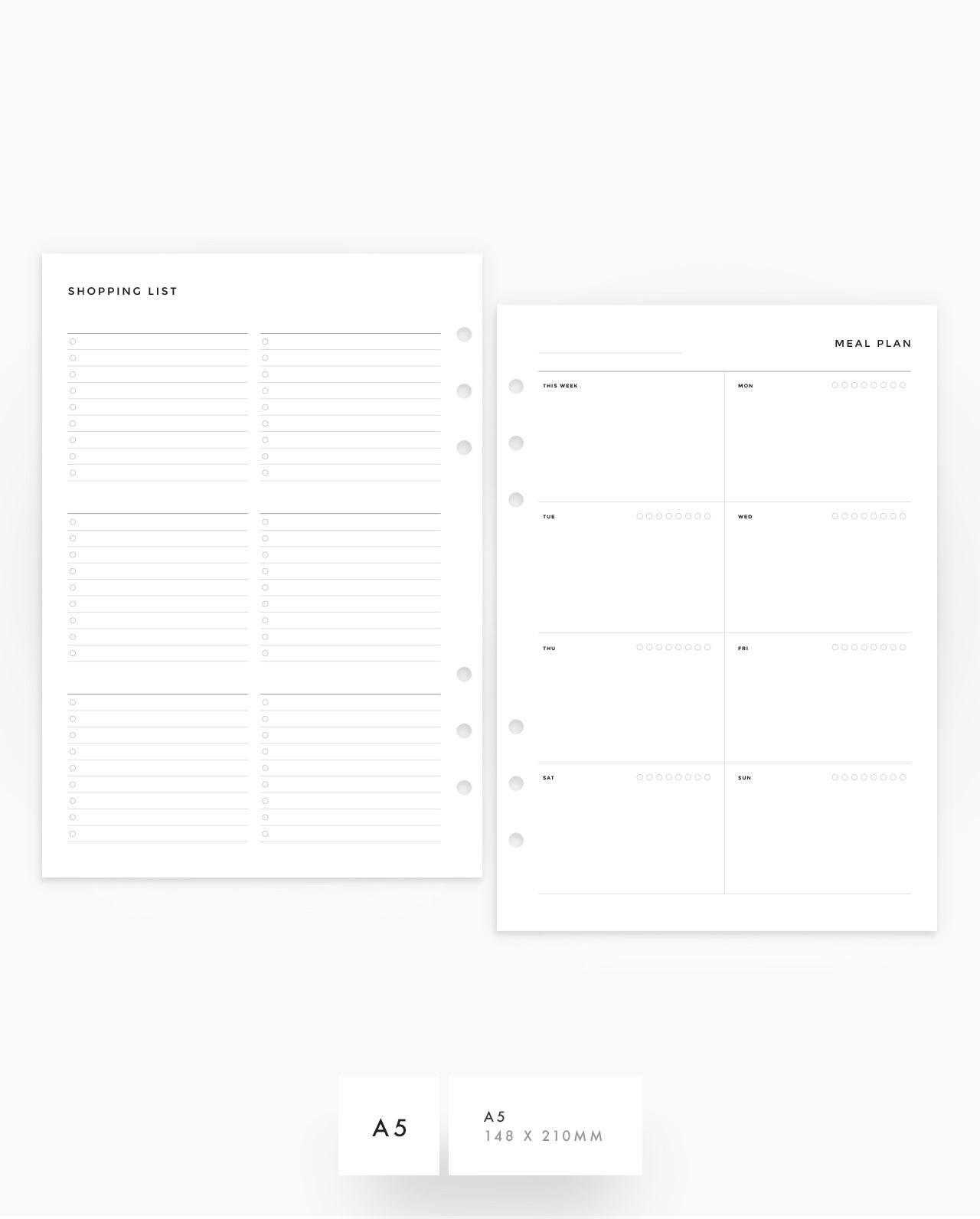 MN037 - Weekly Meal Planner - Shopping List - PDF