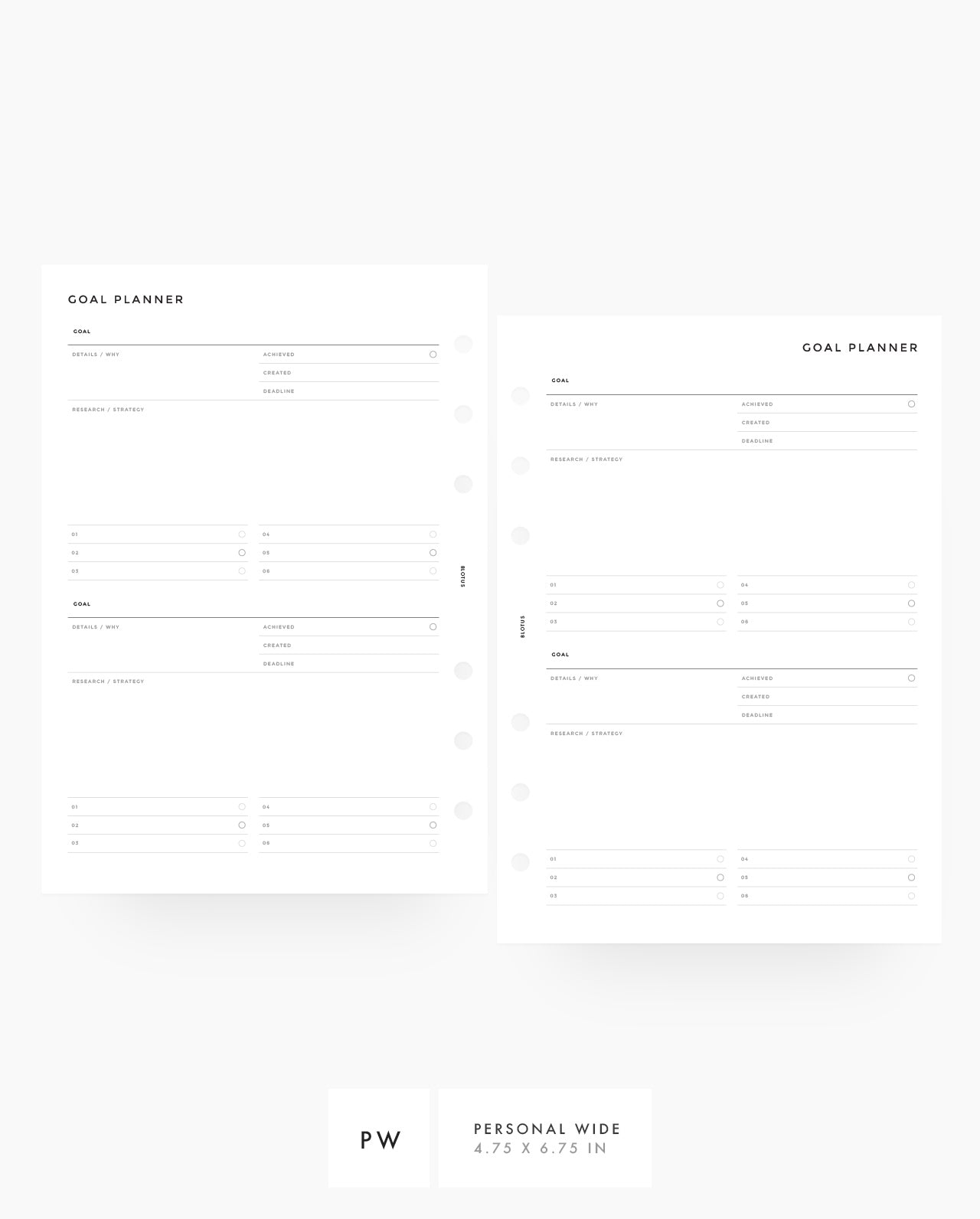 MN039 - Goal Planner Planner Inserts (Special Order)