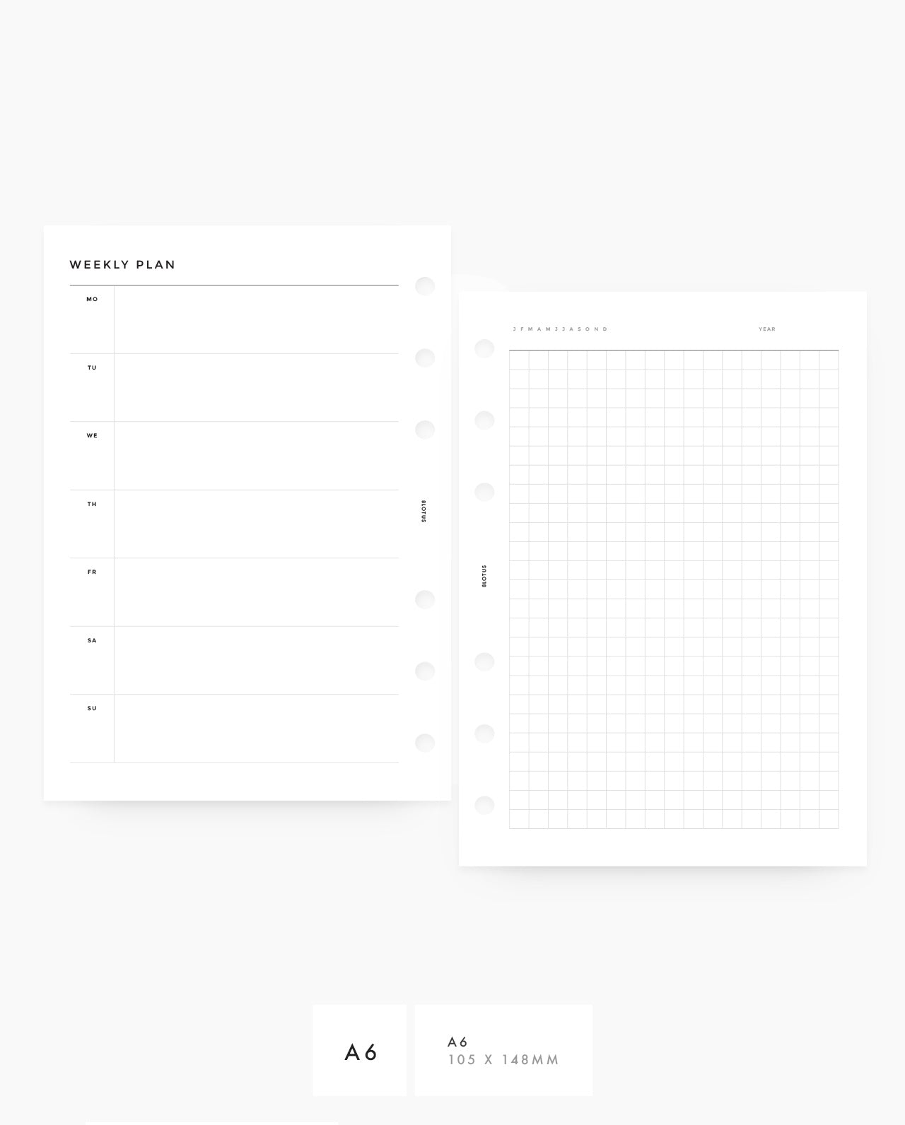 MN041 - Weekly Horizontal & Grid Planner Inserts