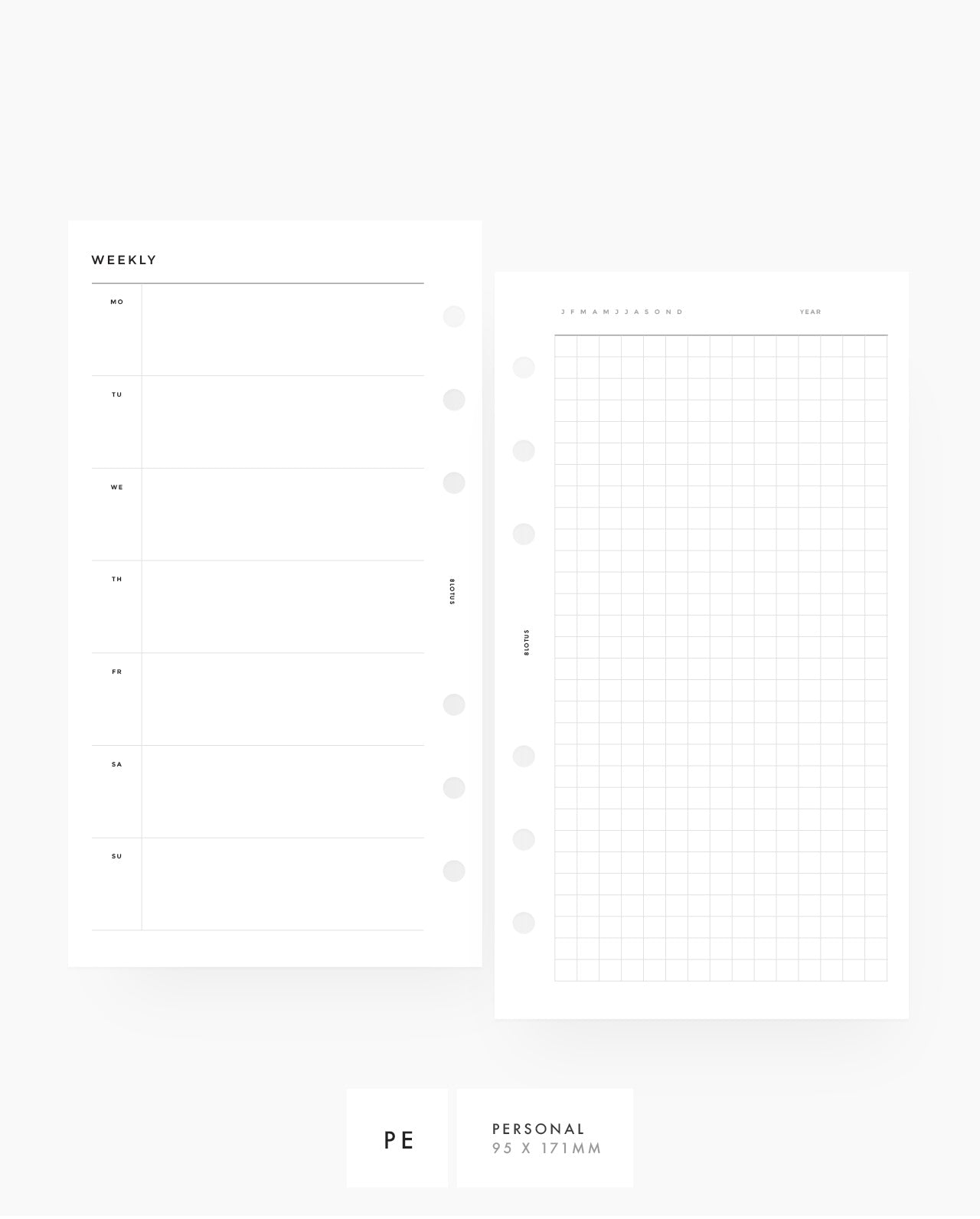 MN041 - Weekly Horizontal & Grid Planner Inserts