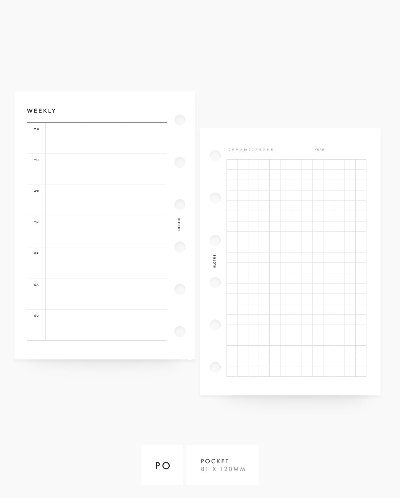 MN041 - Weekly Horizontal & Grid Planner Inserts