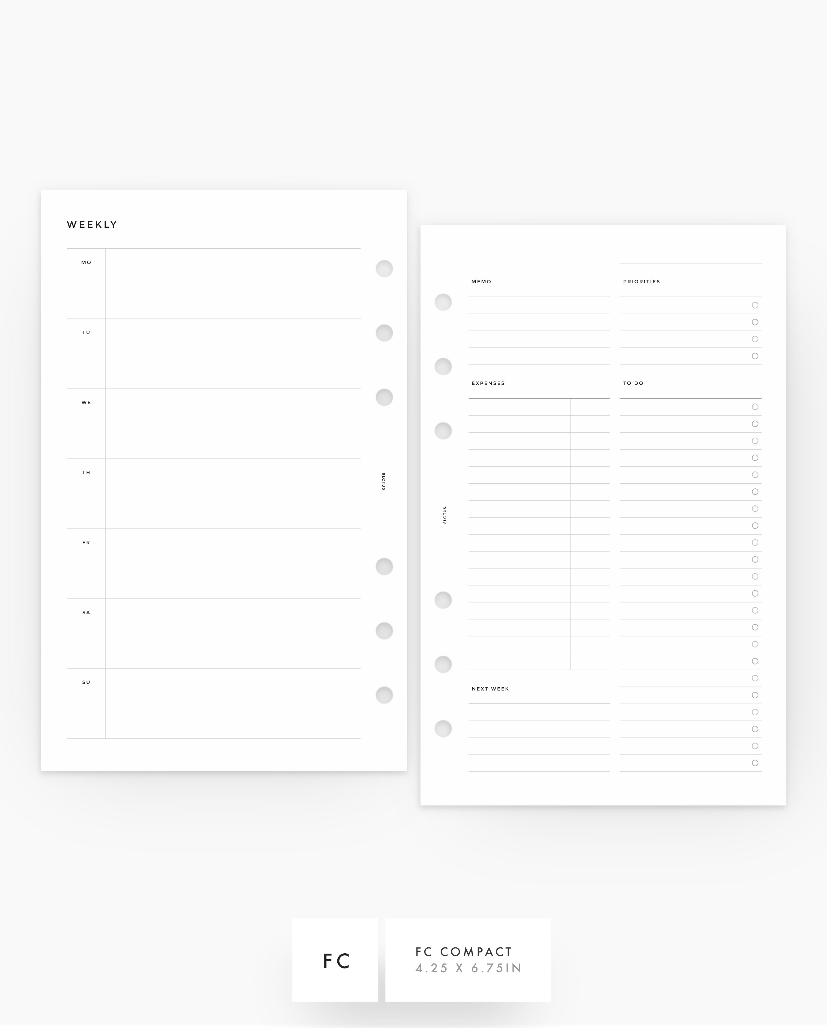 MN021 - Weekly Horizontal w/ Expenses - PDF
