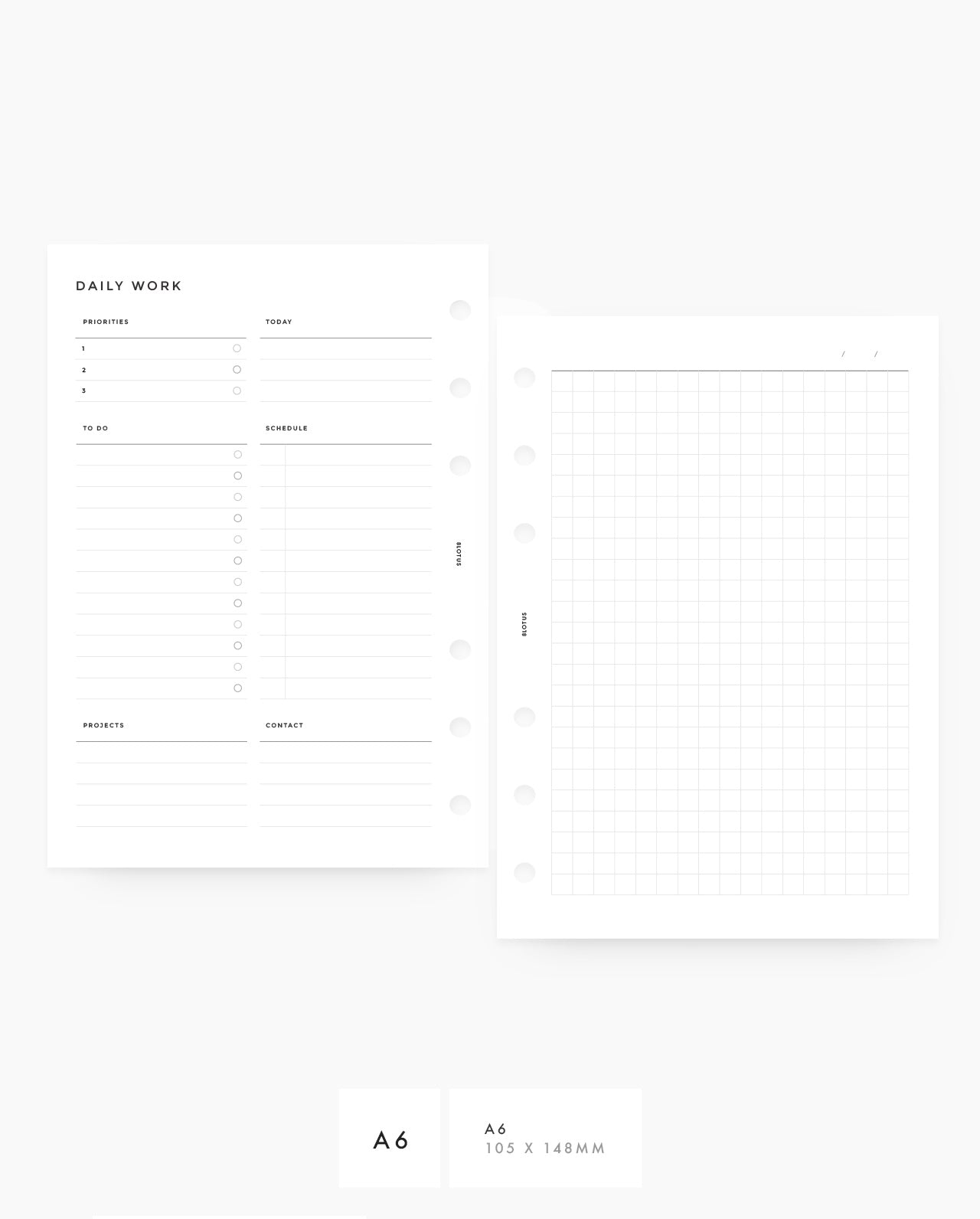 MN043 - Daily Work Planner - Planner Inserts (Special Order)