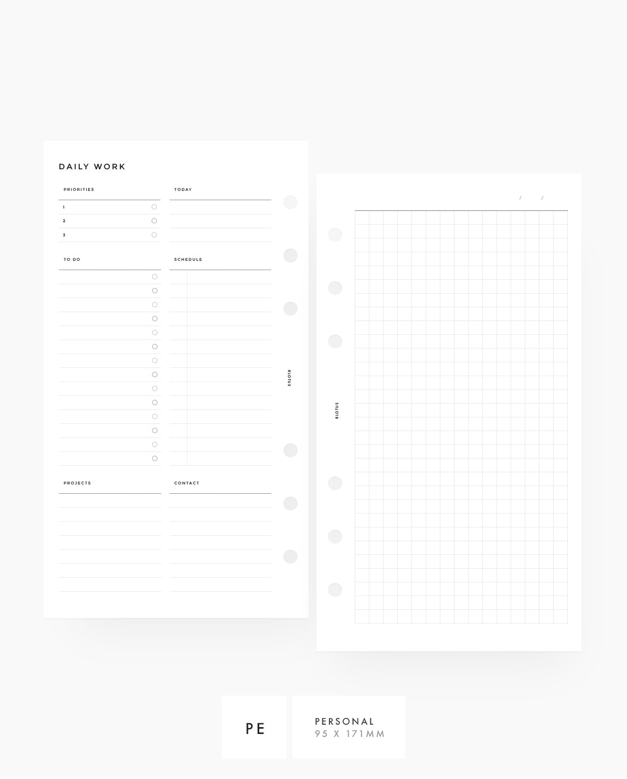 MN043 - Daily Work Planner - Planner Inserts (Special Order)