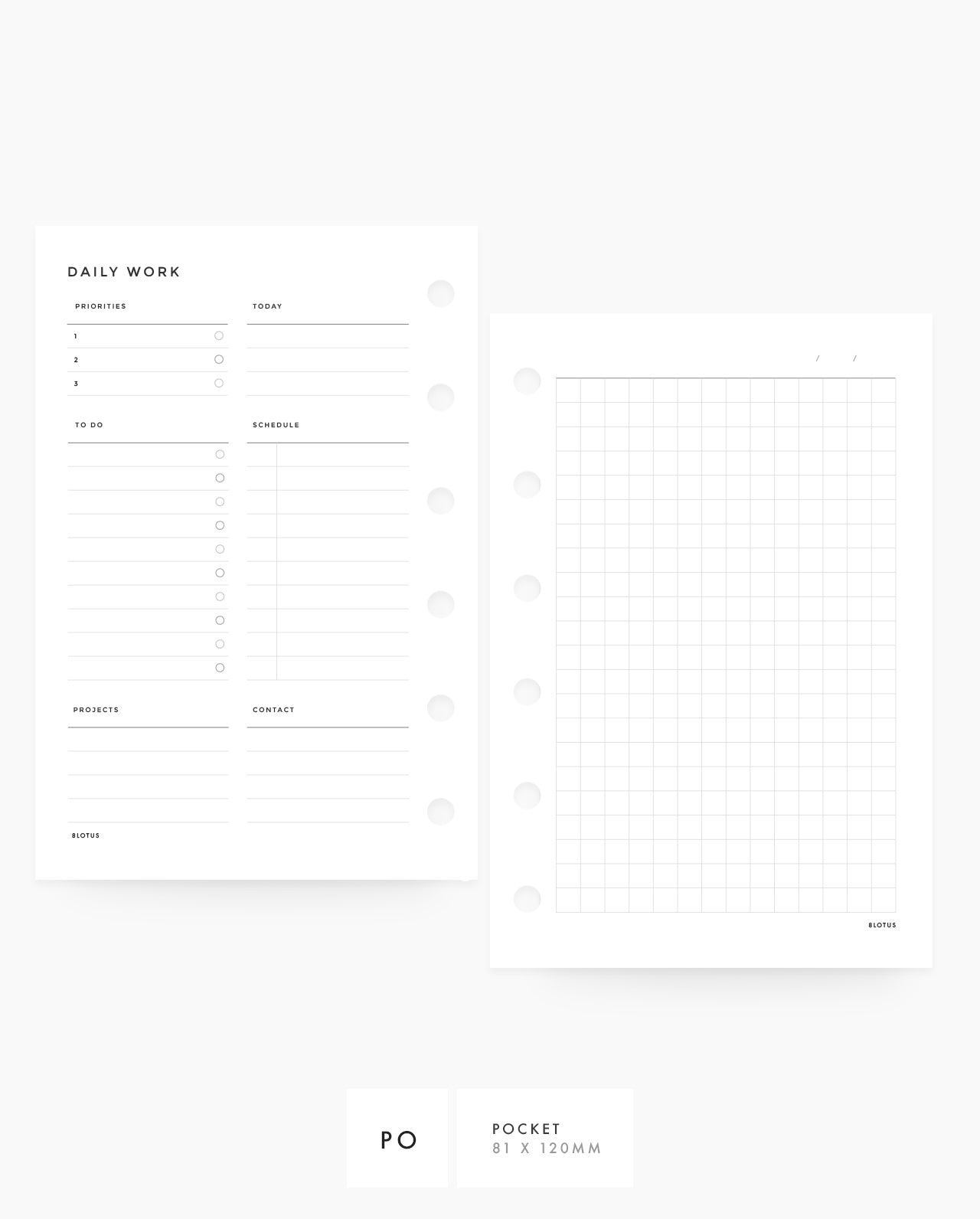 MN043 - Daily Work Planner - Planner Inserts (Special Order)