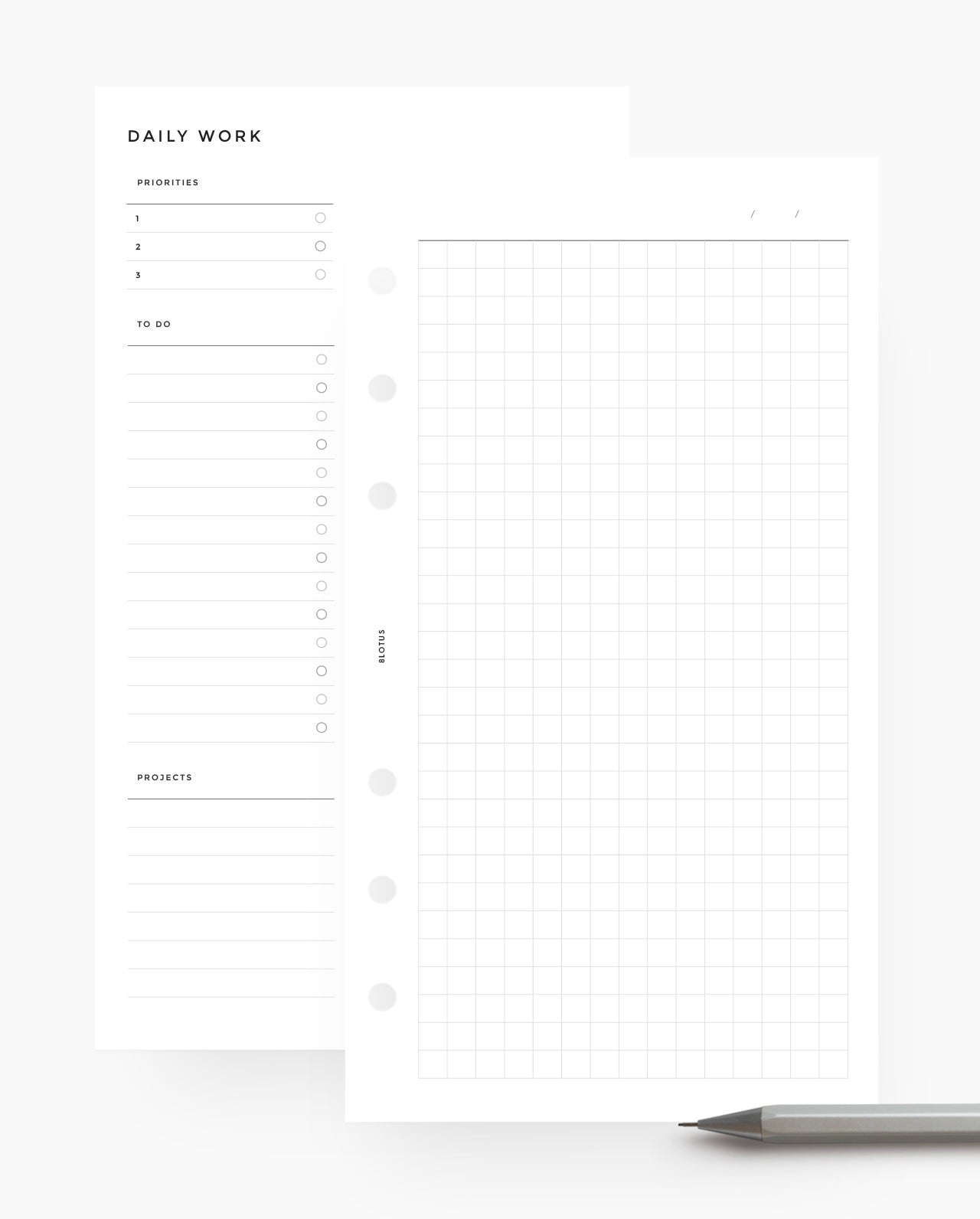 MN043 - Daily Work Planner - Planner Inserts (Special Order)