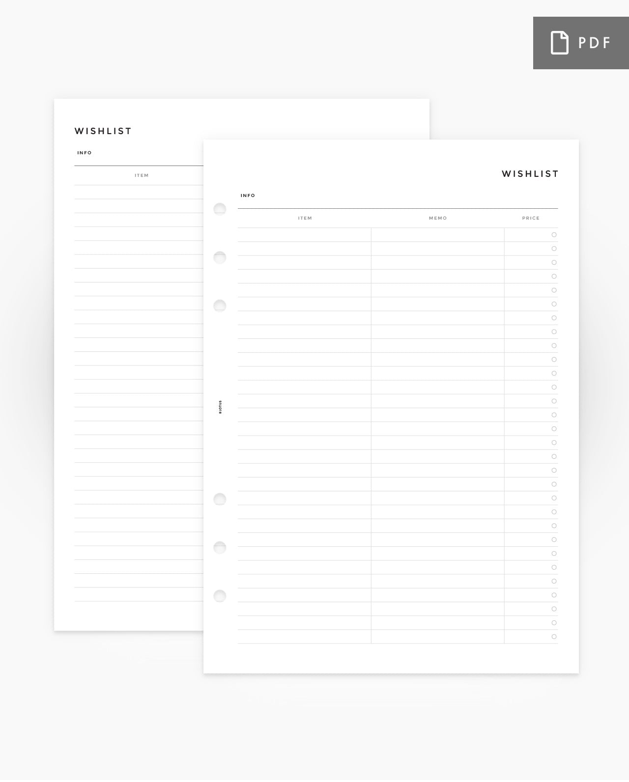 MN051 - Wishlist Tracker - PDF