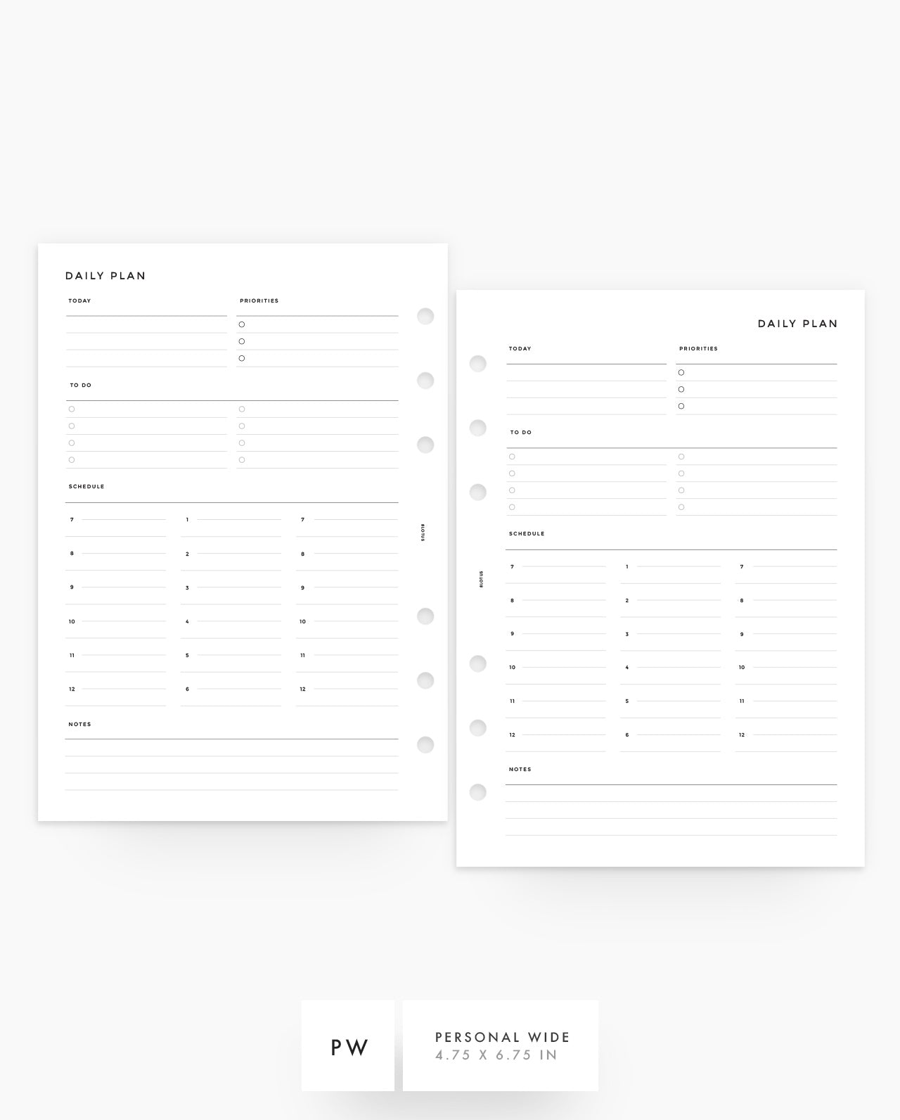 MN056 - Daily Half Hour Planner - Planner Inserts (SPECIAL ORDER)