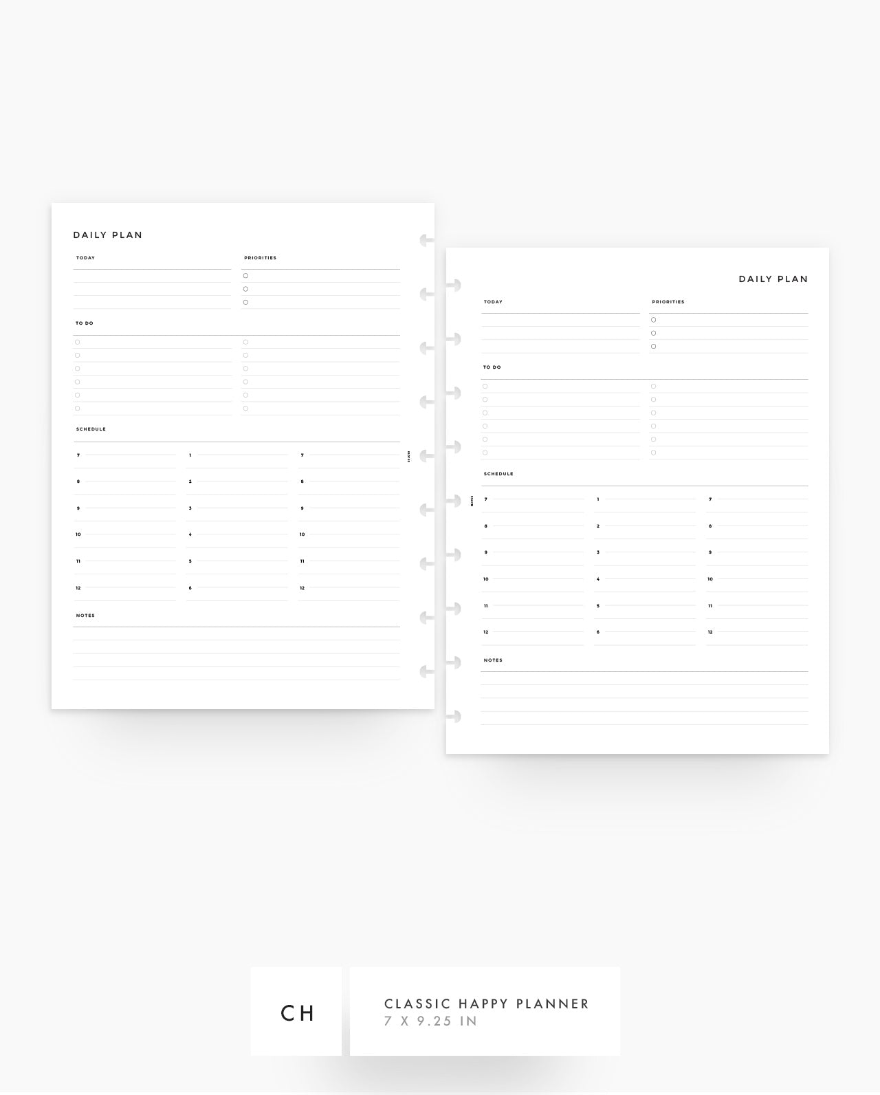 MN056 - DAILY HALF HOUR PLANNER - 18 Hours  - PDF