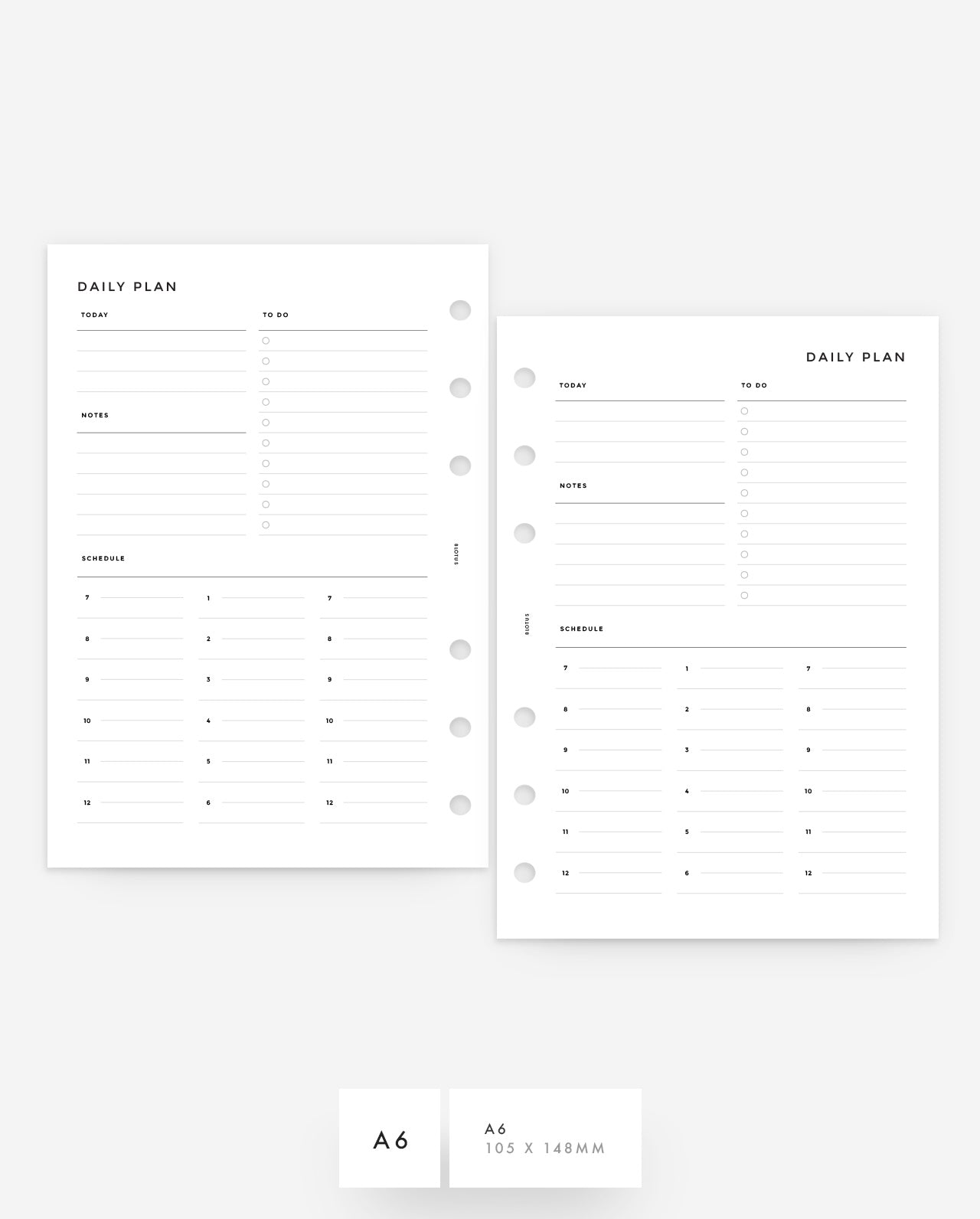 MN056 - Daily Half Hour Planner - Planner Inserts (SPECIAL ORDER)