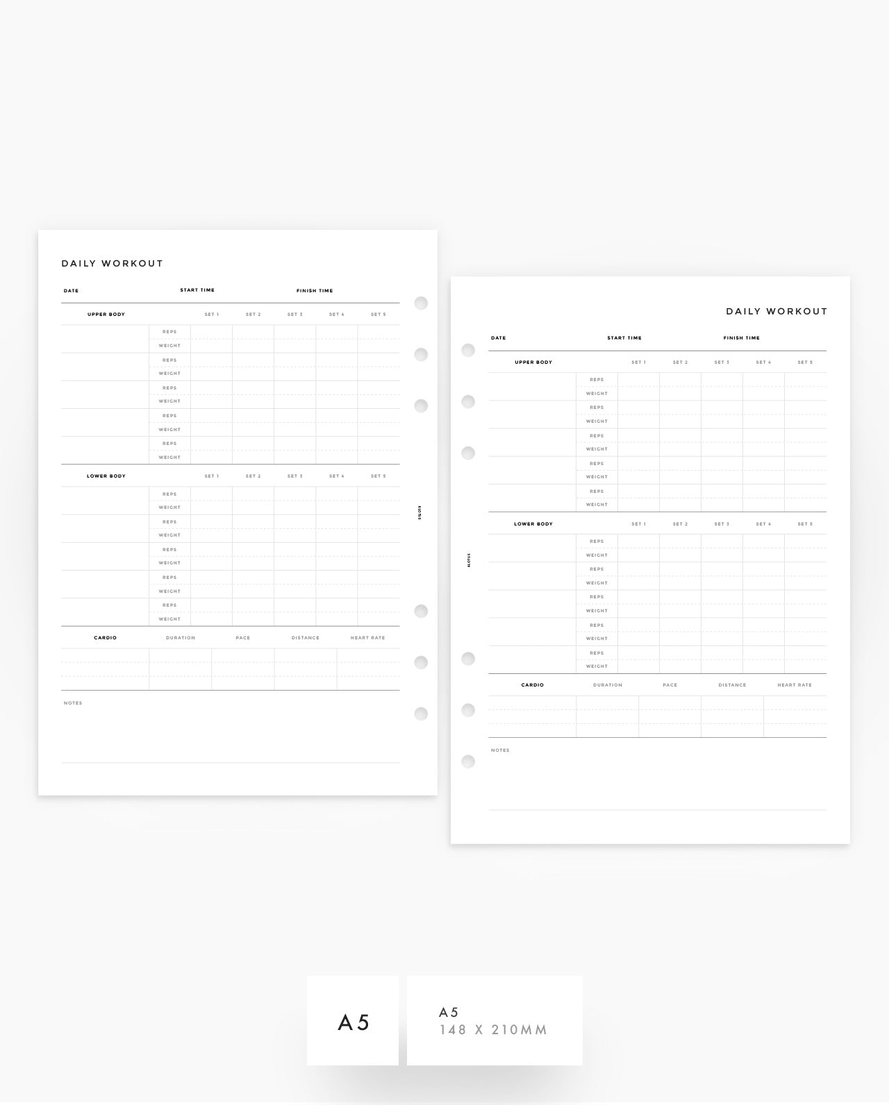 MN065 - Daily Workout Planner Inserts (Special Order)