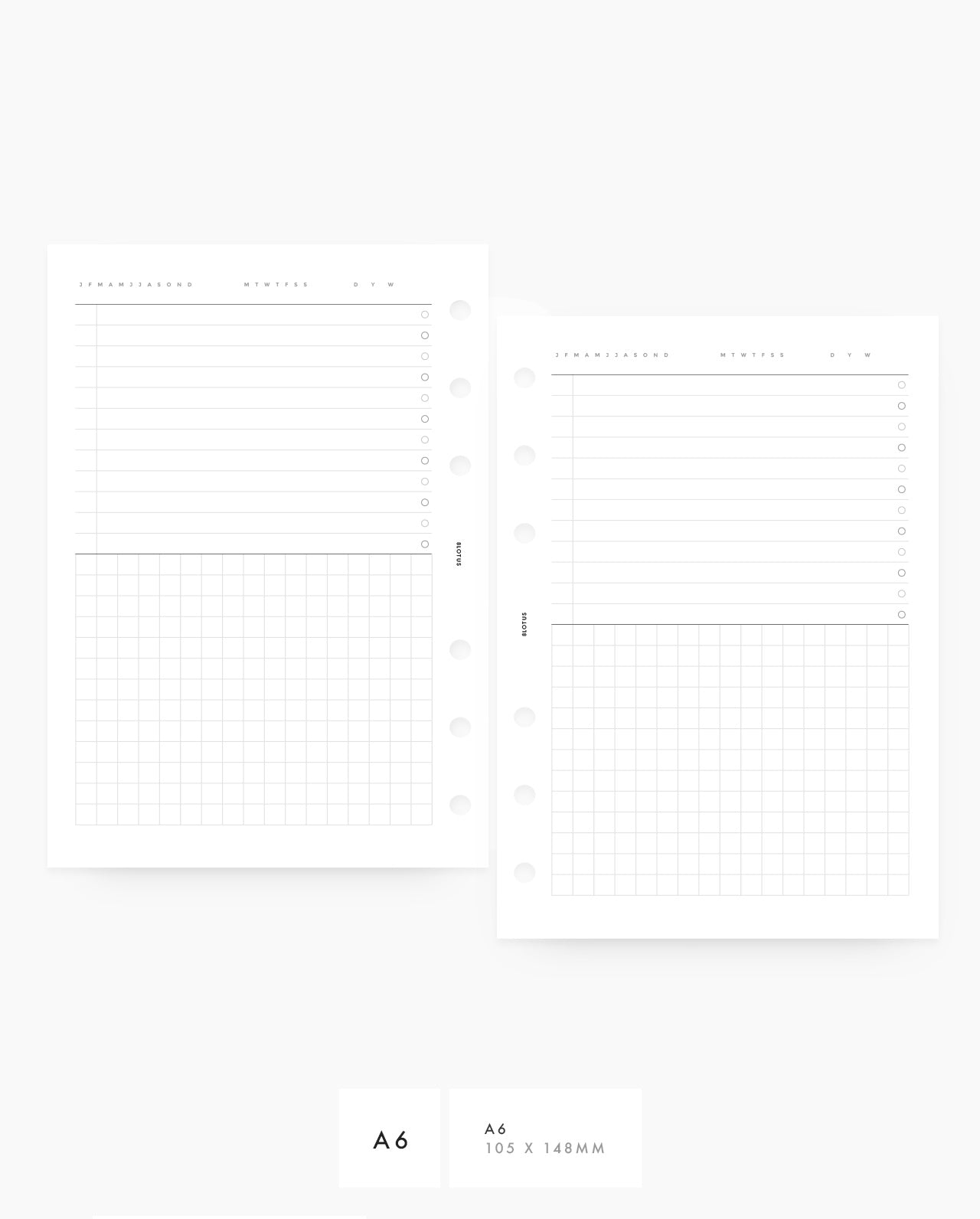 MN066 - List / Schedule & Grid - Date Marker - Planner Inserts (Special Order)
