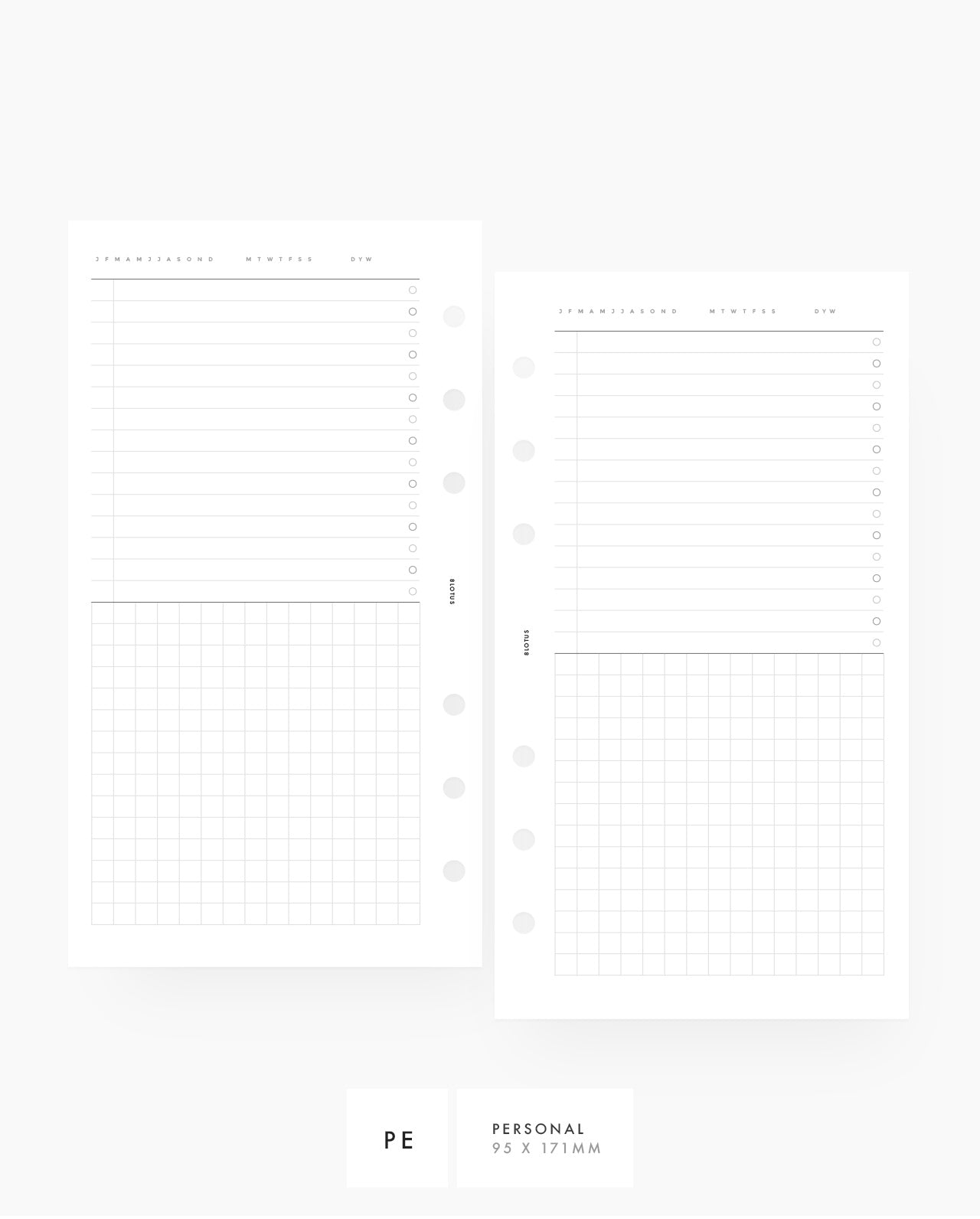 MN066 - List / Schedule & Grid - Date Marker - Planner Inserts (Special Order)