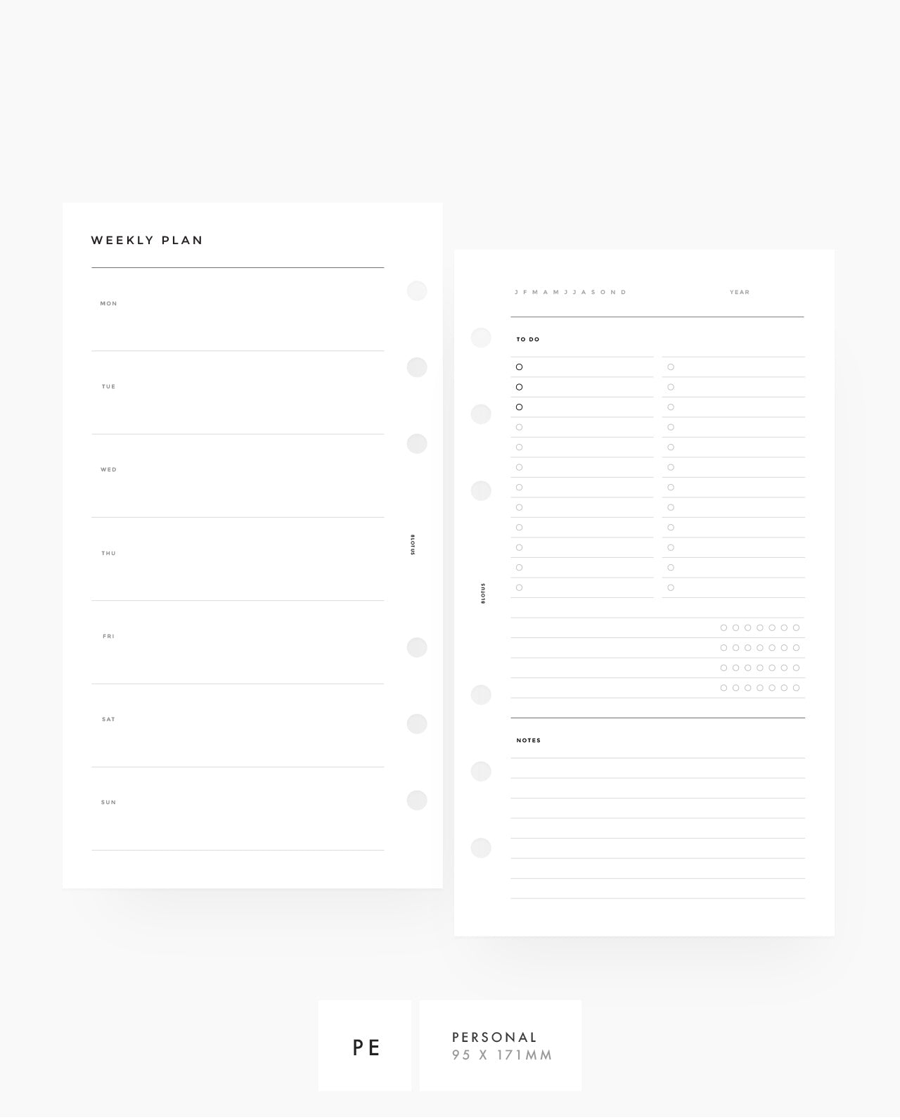 MN075 - Horizontal Weekly List & Habit Tracker